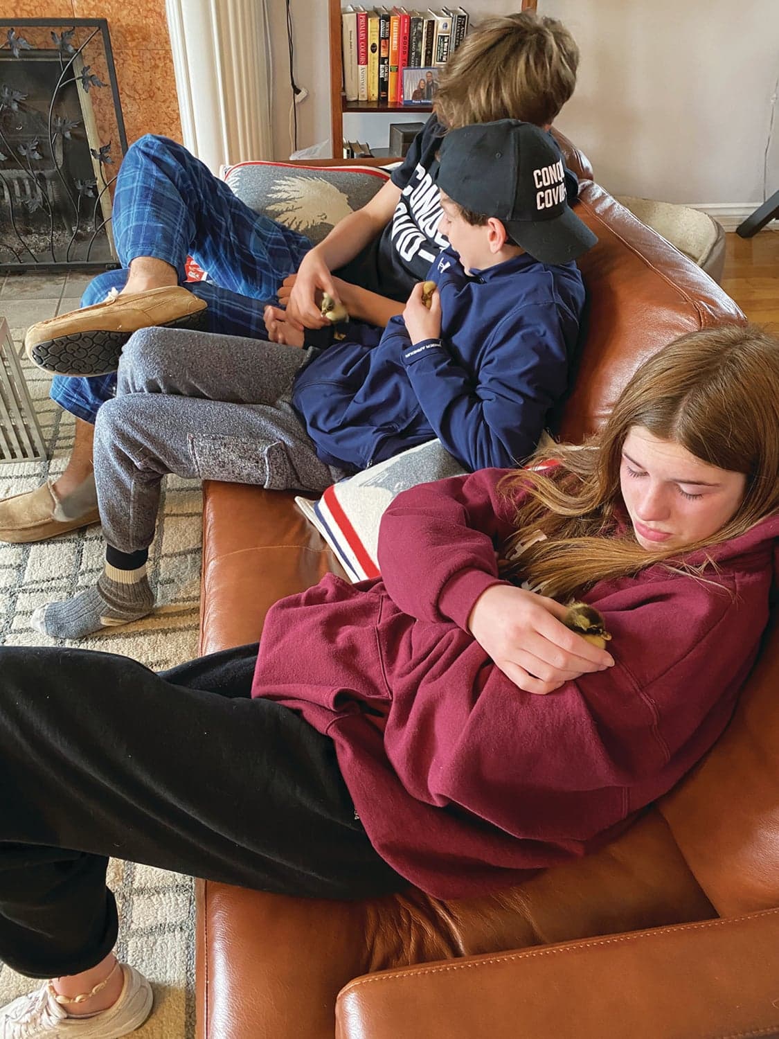 Thomas, Evan and Jamie (top to bottom), of the Rockwell Flowerday family, have found that staying home isn’t the end of the world (Photographs by the Rockwell Flowerday Family)