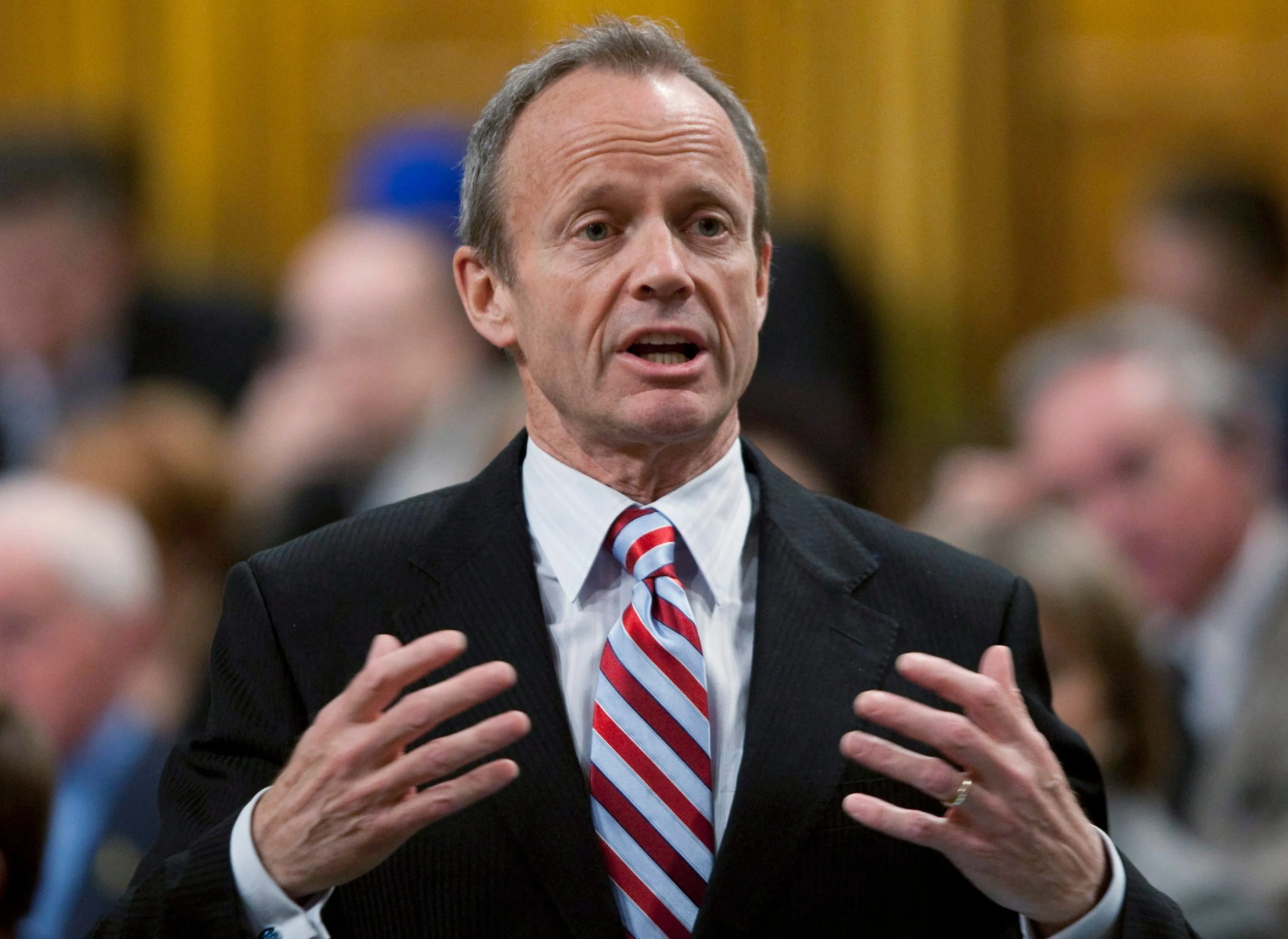 Stockwell Day rises during Question Period in the House of Commons on Parliament Hill in Ottawa, Dec. 14, 2010. (Adrian Wyld/CP)
