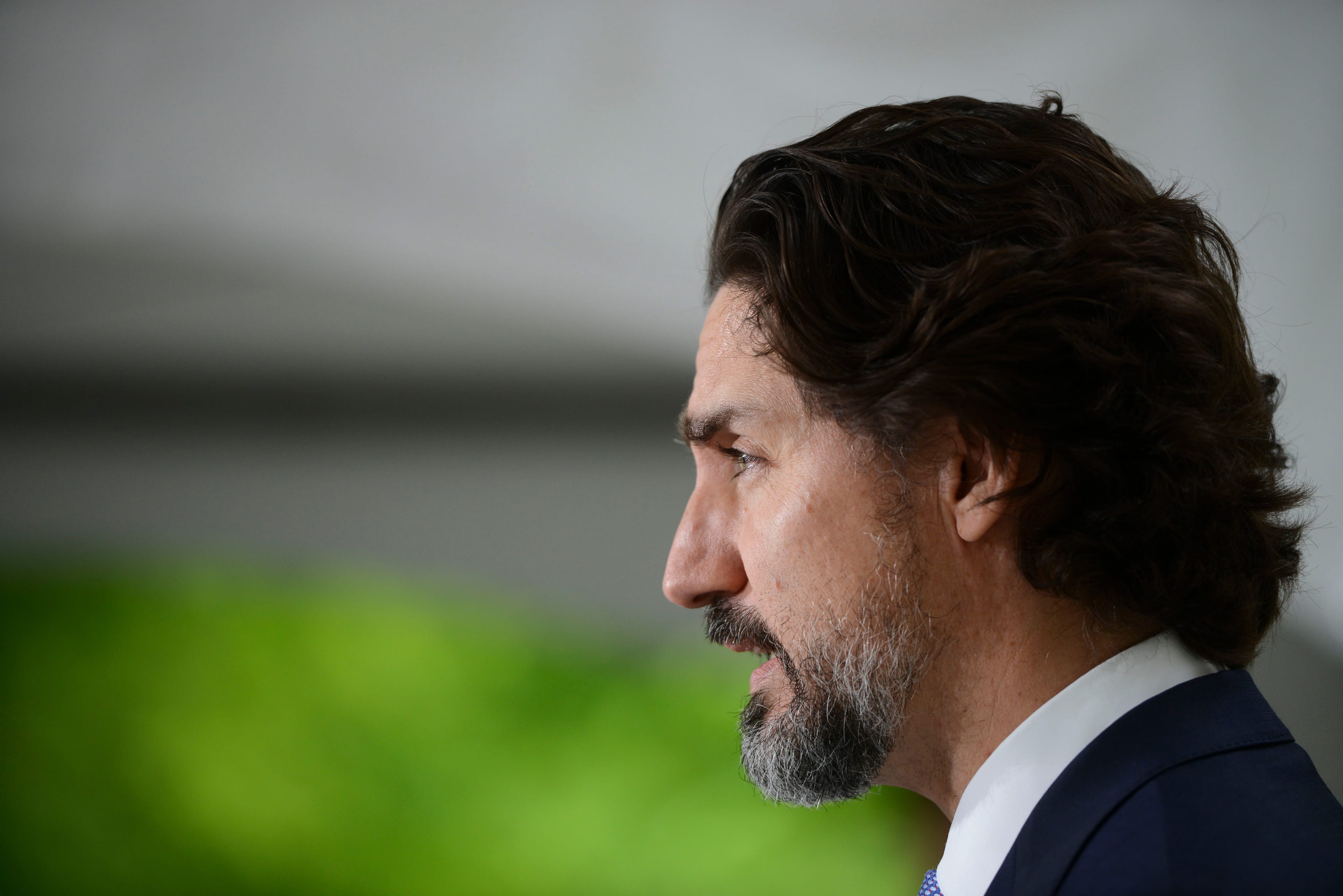 Prime Minister Justin Trudeau holds a press conference at Rideau Cottage during the COVID-19 pandemic in Ottawa on Monday, June 1, 2020. (Sean Kilpatrick/CP)