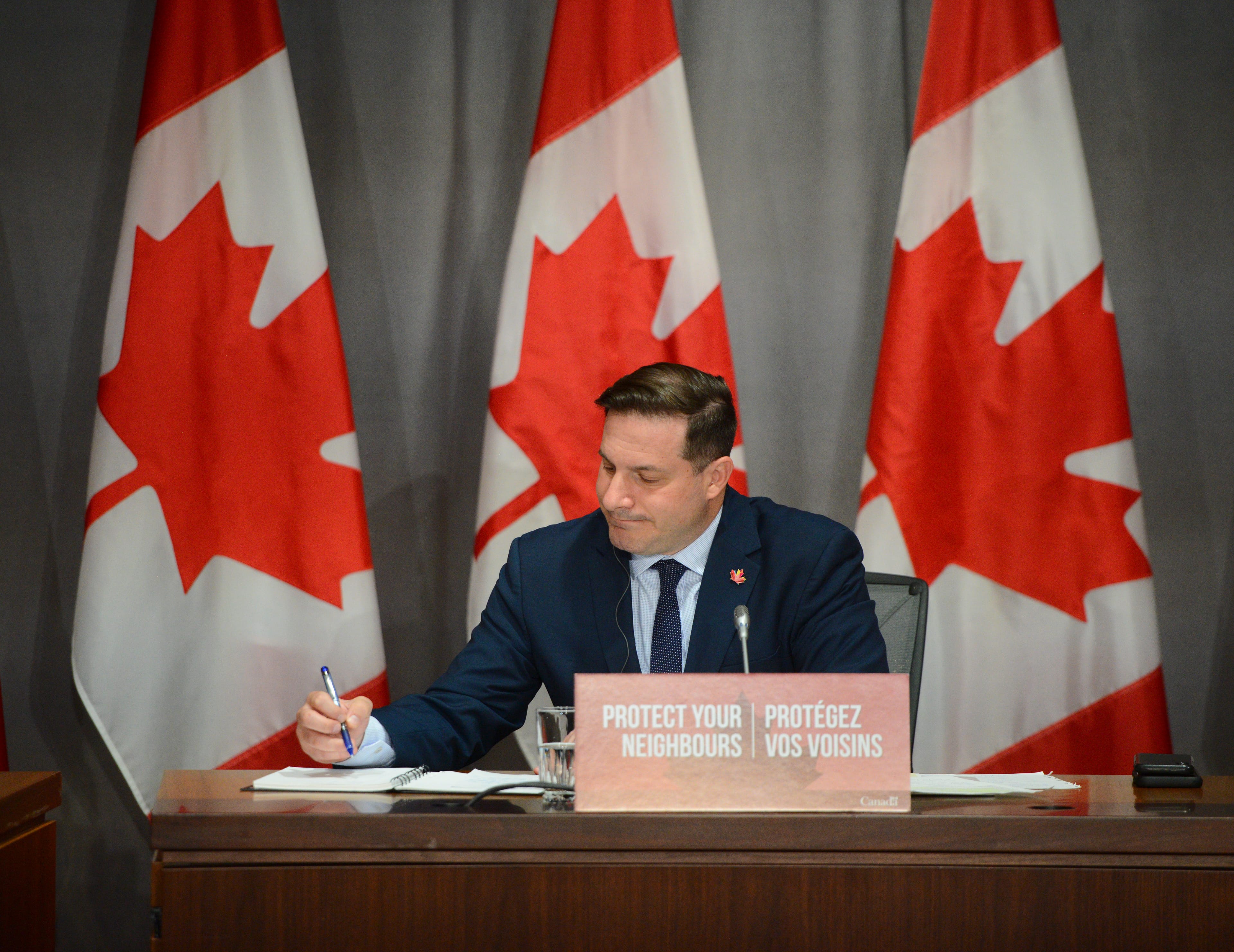 Mendicino takes part in a press conference during the COVID-19 pandemic in Ottawa on June 8, 2020 (CP/Sean Kilpatrick)