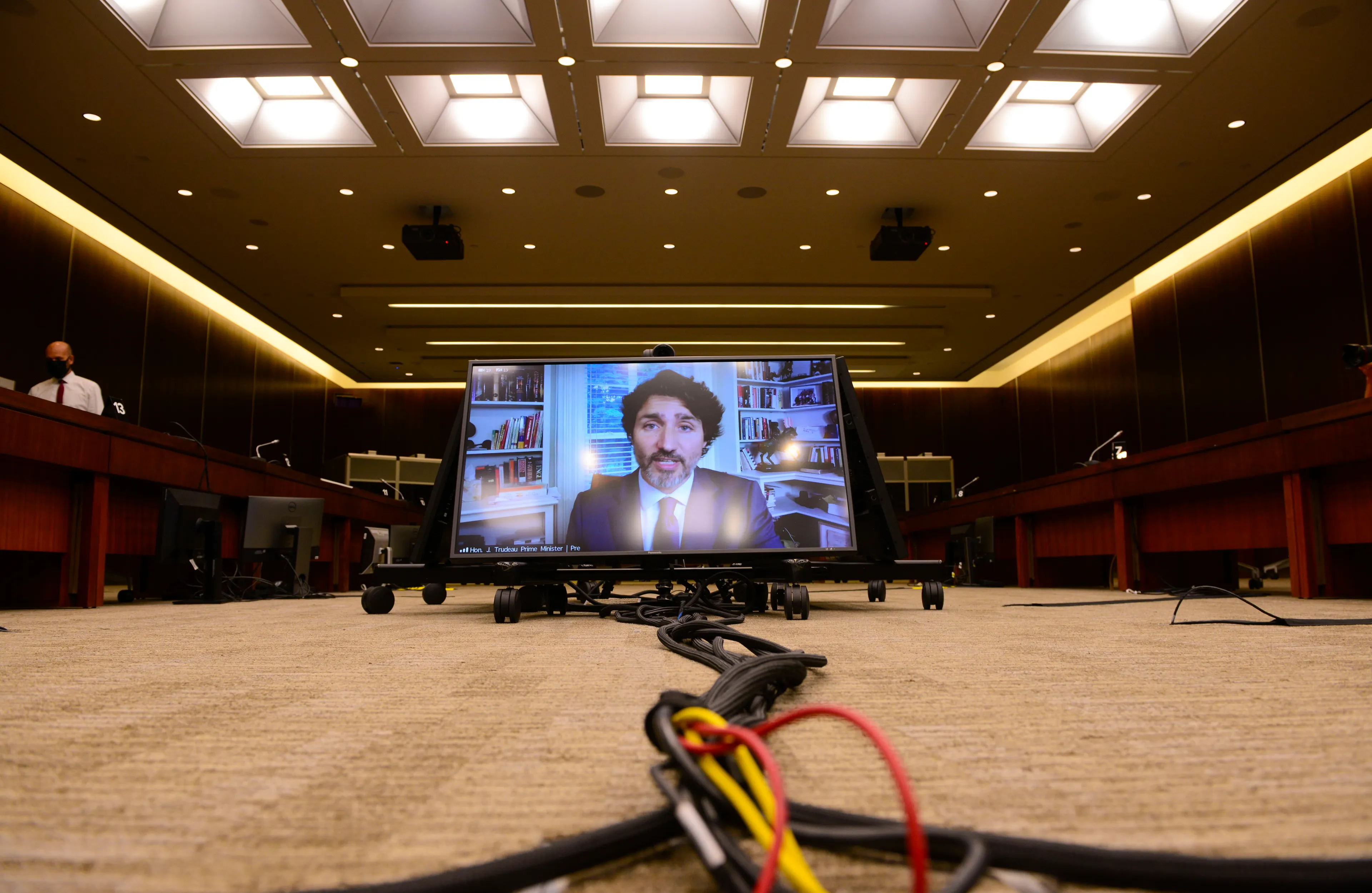 Trudeau appears as a witness via videoconference during a House of Commons finance committee on July 30, 2020 (CP/Sean Kilpatrick)