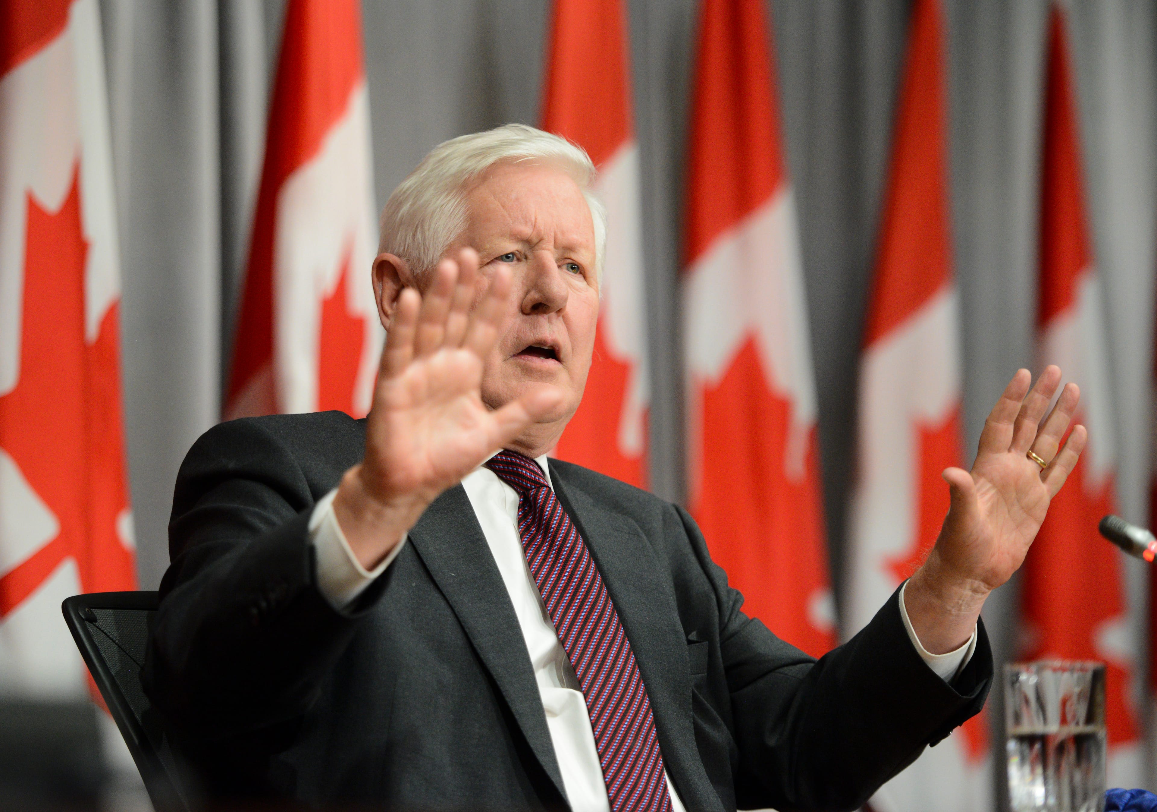 Bob Rae leaves after holds a press conference regarding his appointment as the next ambassador to the United Nations on Parliament Hill in Ottawa on Monday, July 6, 2020. (Sean Kilpatrick/CP)