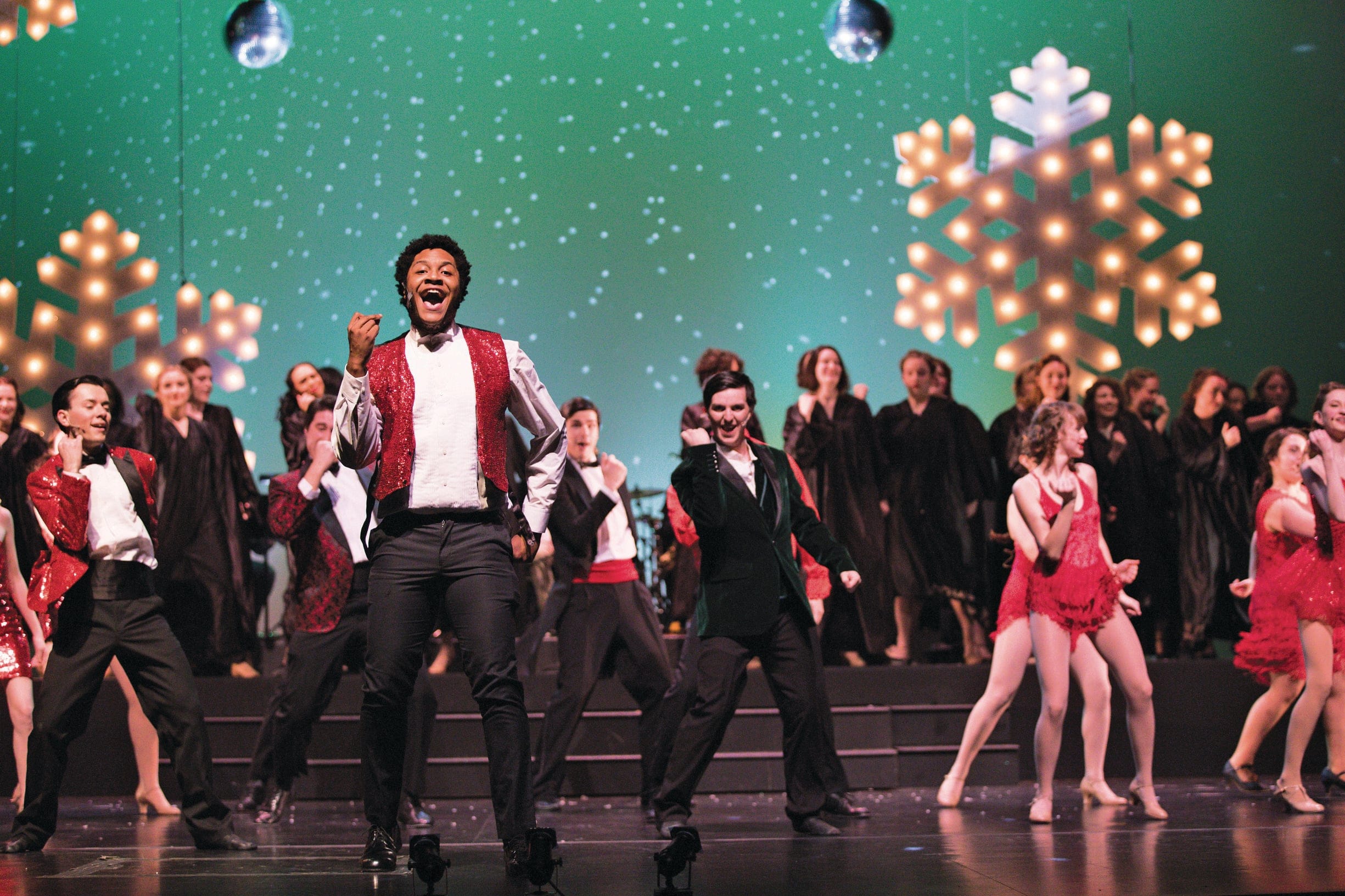 Nathaniel Judah, from the class of 2019, performs during the Christmas show in December, 2018.