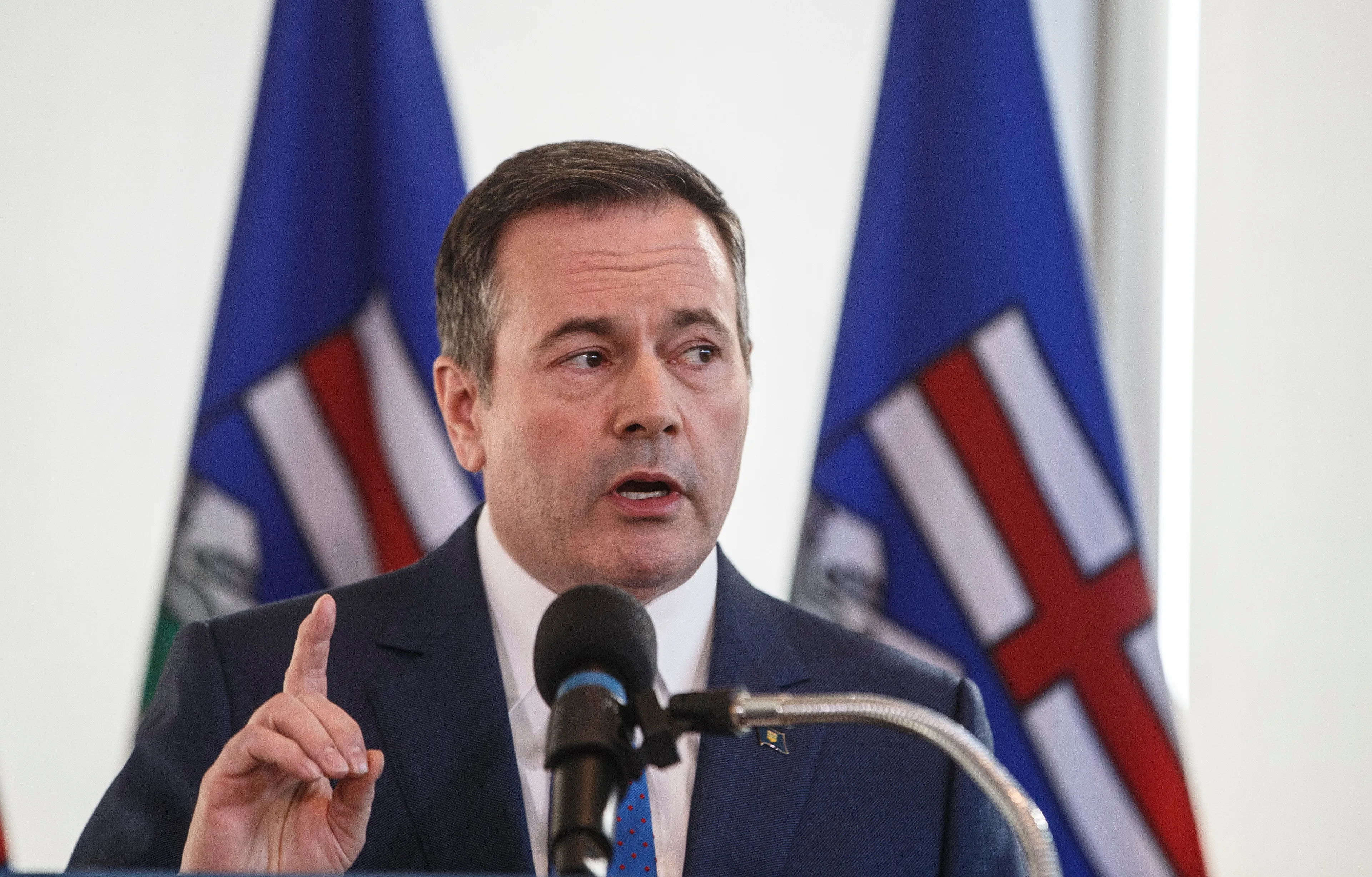 Alberta Premier Jason Kenney speaks to reporters in Edmonton on February 24, 2020 (CP/Jason Franson)