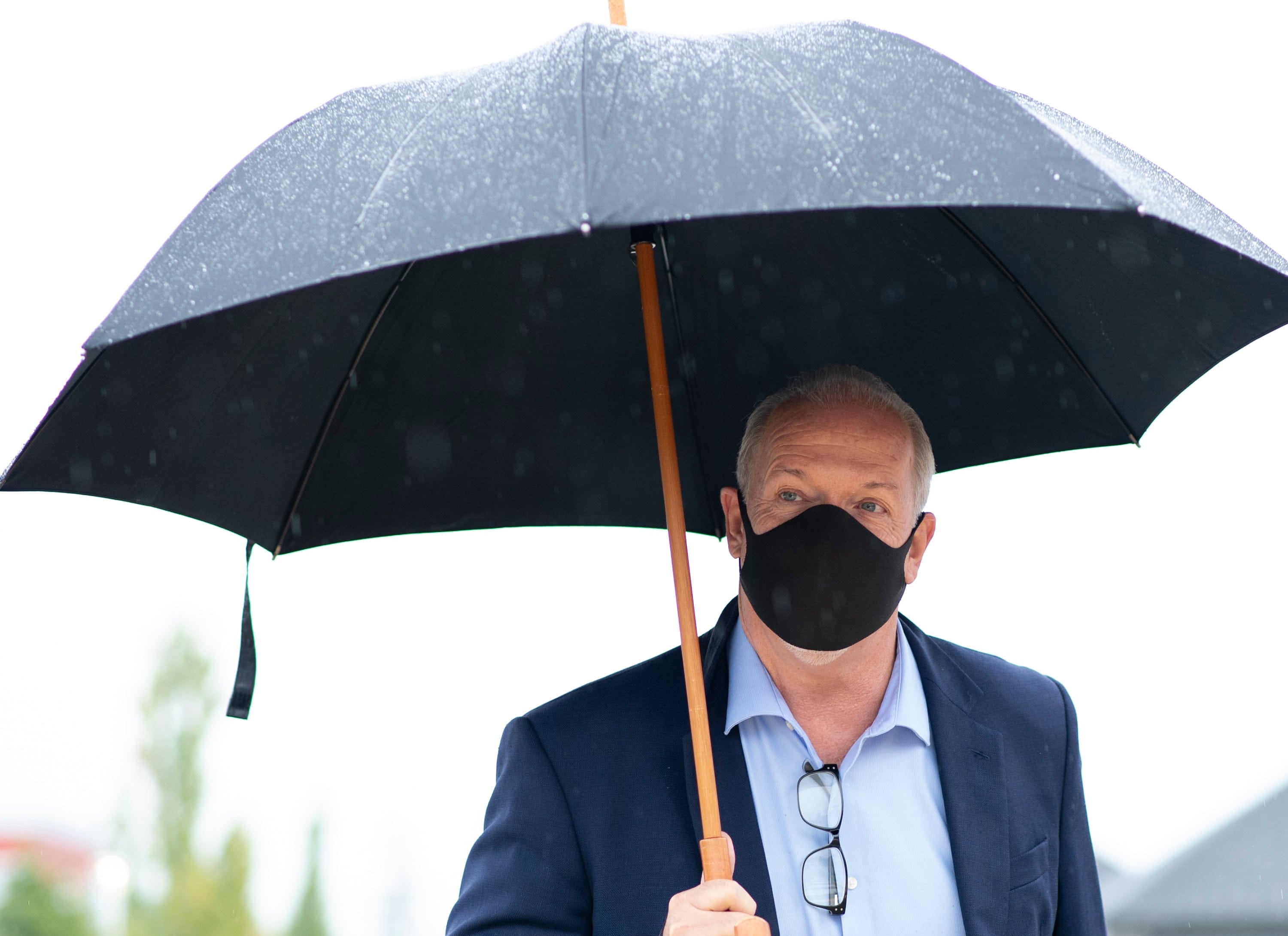NDP Leader John Horgan arrives for an election campaign stop in Surrey, B.C., on Sept. 23, 2020 (CP/Jonathan Hayward