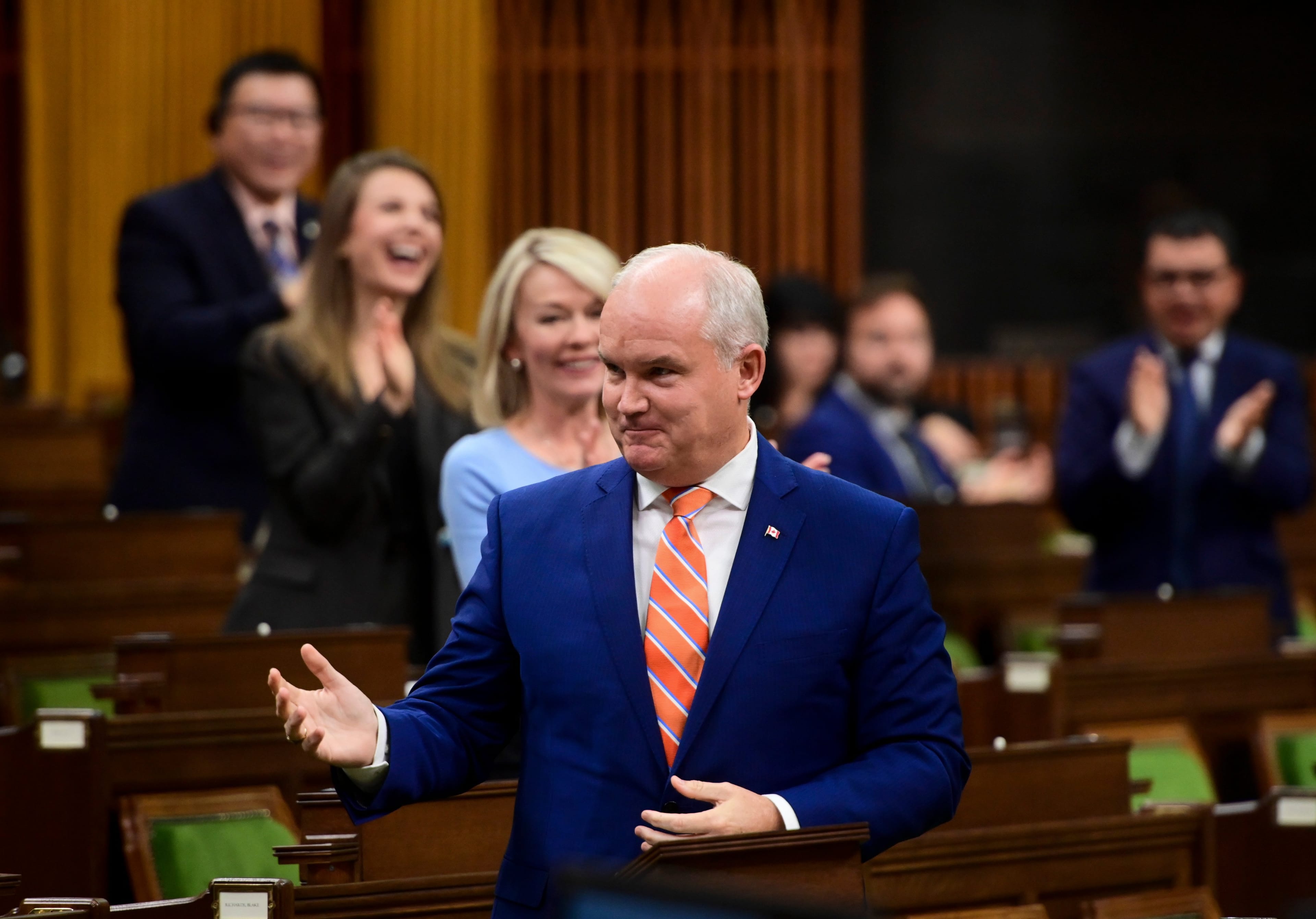 Conservative leader Erin O'Toole stands during question period in the House of Commons on Parliament Hill in Ottawa on Wednesday, Sept. 30, 2020. (Sean Kilpatrick/CP)
