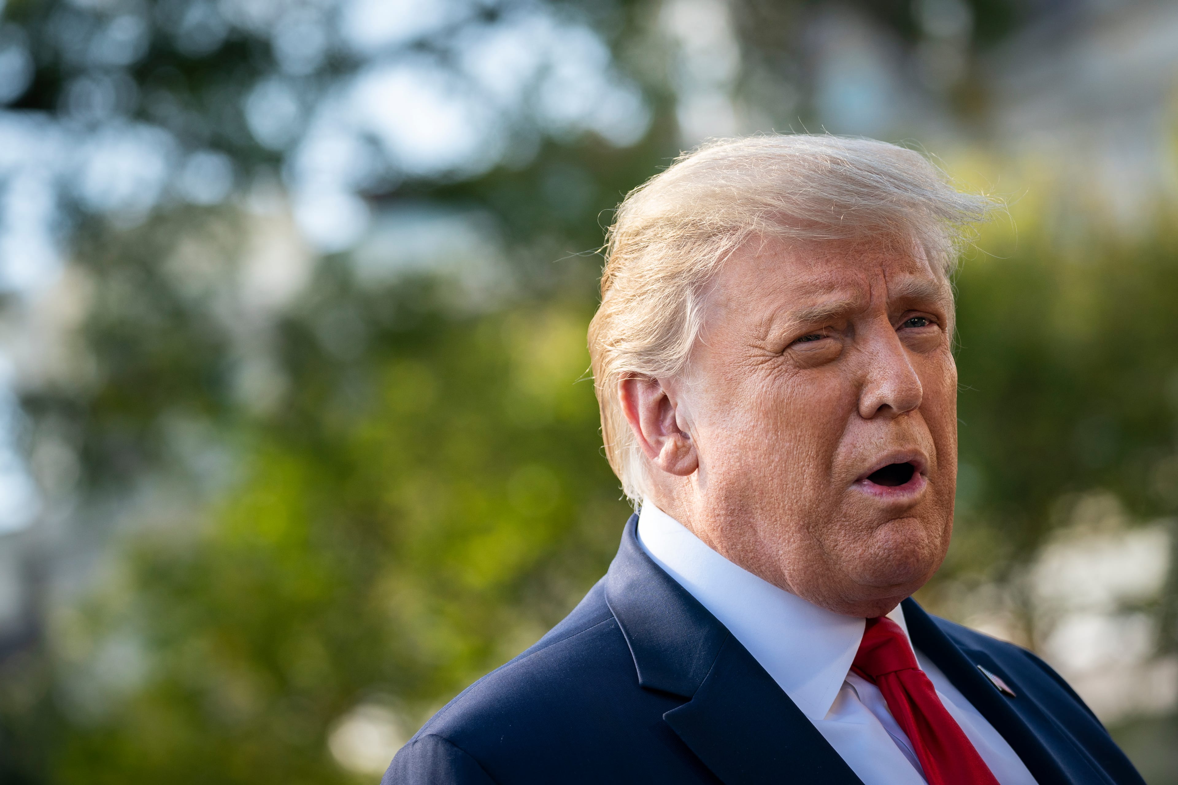 Trump speaks to reporters on his way to Marine One on the South Lawn of the White House on Sept. 30, 2020 (Drew Angerer/Getty Images)