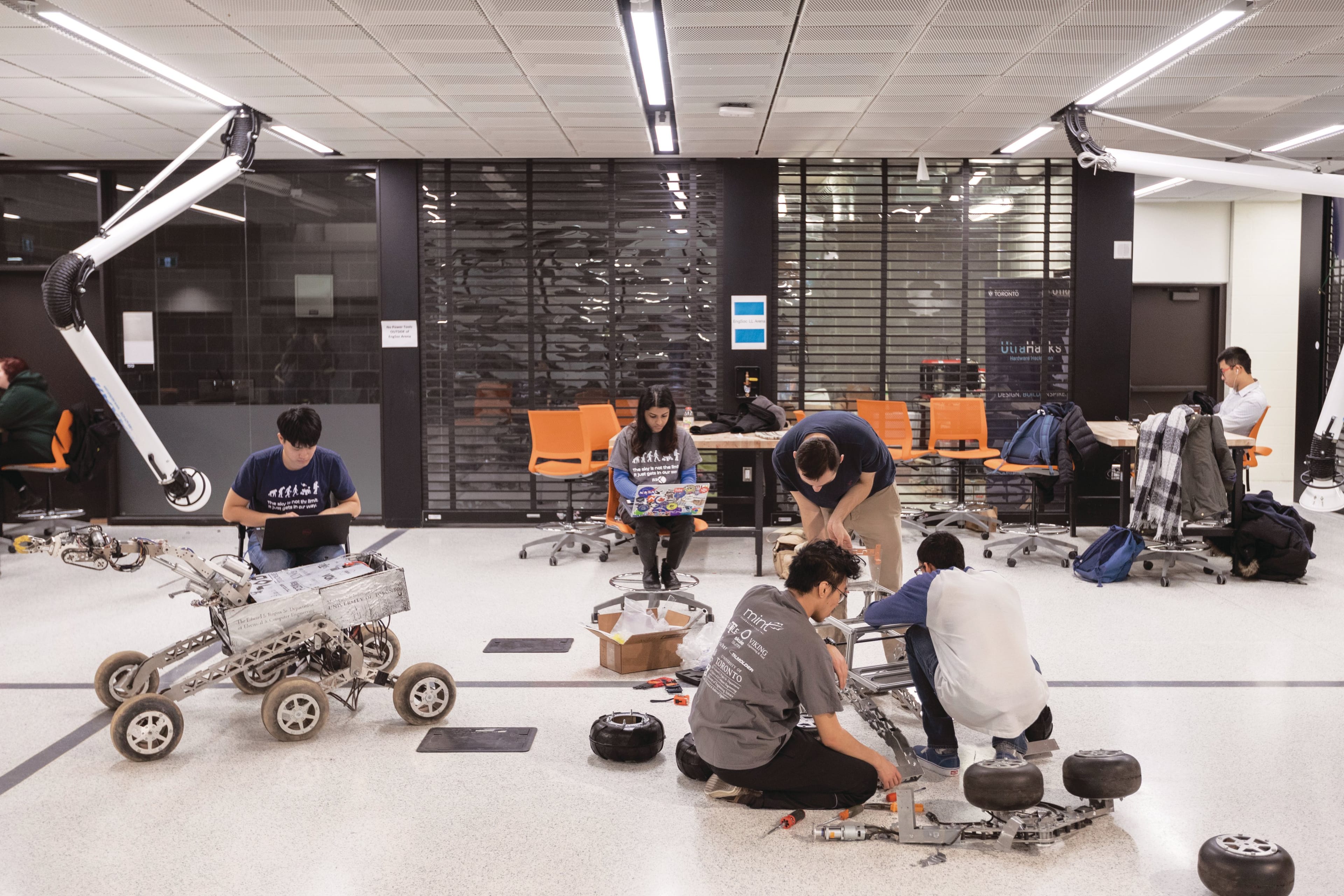 Students at the Myhal Centre for Engineering, Innovation and Entrepreneurship. (Courtesy of Nick Iwanyshyn/University of Toronto)