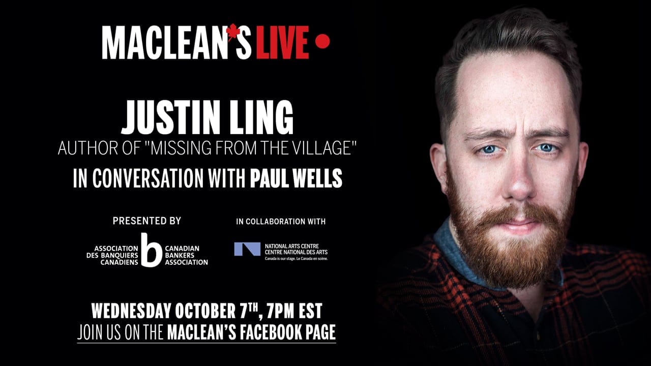 Justin Ling in conversation with Paul Wells for Maclean's LIve