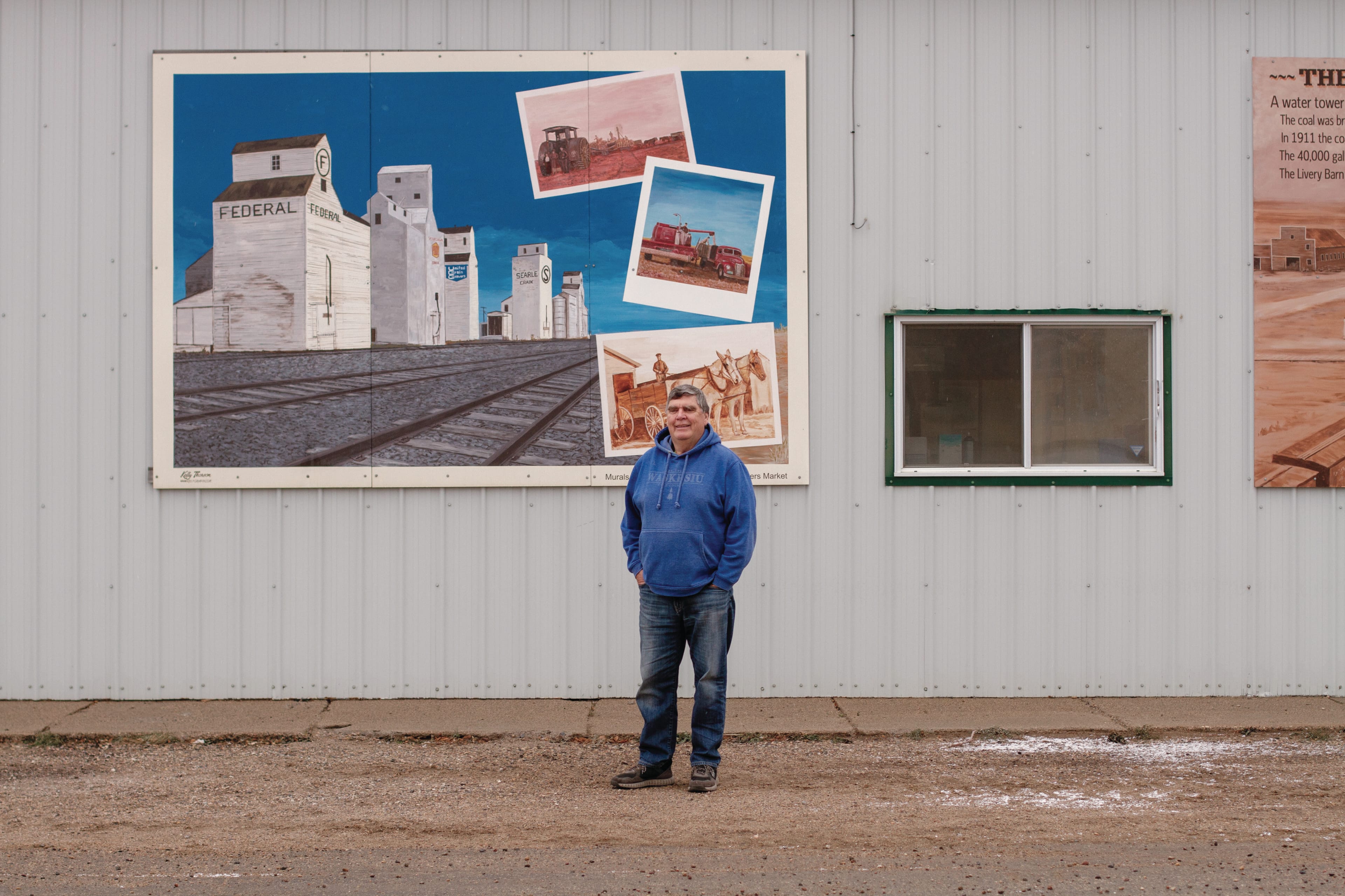 Matheson outside Craik’s town offices on the last day he served as its temporary mayor (Photograph by Breanna Doucette-Garr)