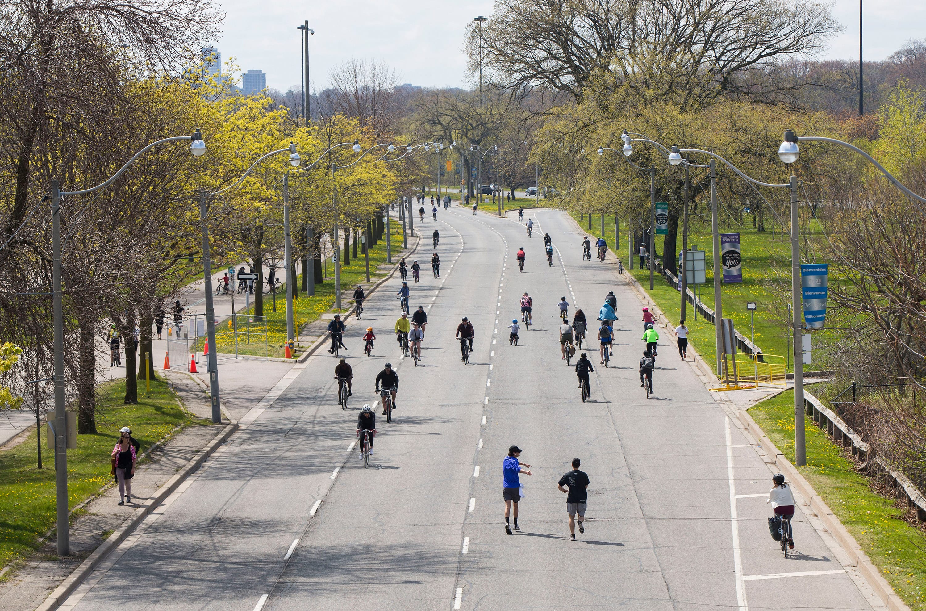 Toronto turned sections of major roads into ‘quiet streets’ to make more space for people (Zou Zheng Xinhua /eyevine/Redux)