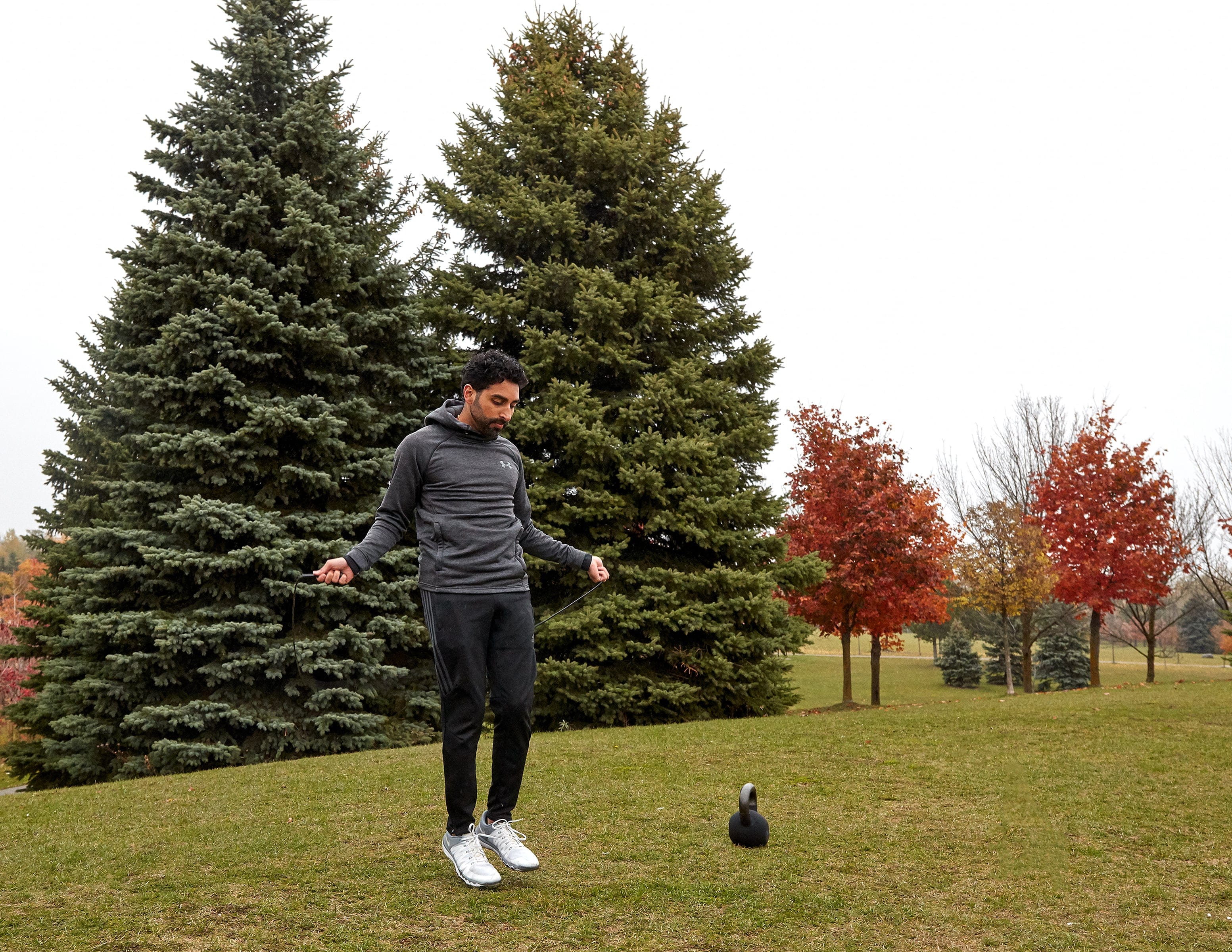 Singh working out in a park (Photograph by Michael Stuckless)