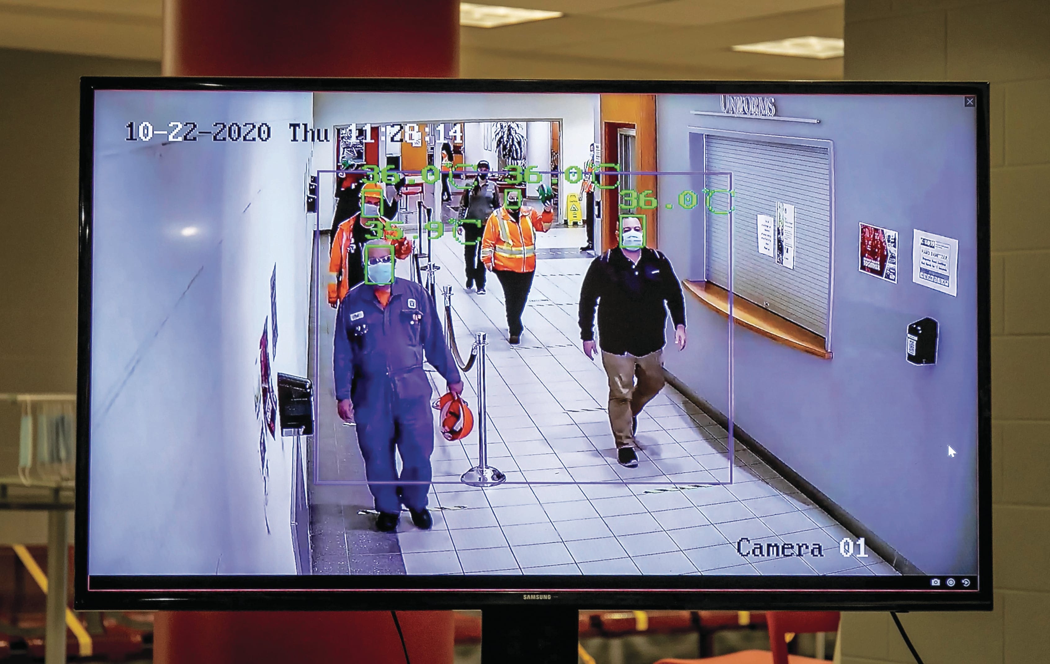 Workers are screened for COVID-19 as they enter the Toyota plant in Cambridge, Ont.(Courtesy of Toyota Canada)