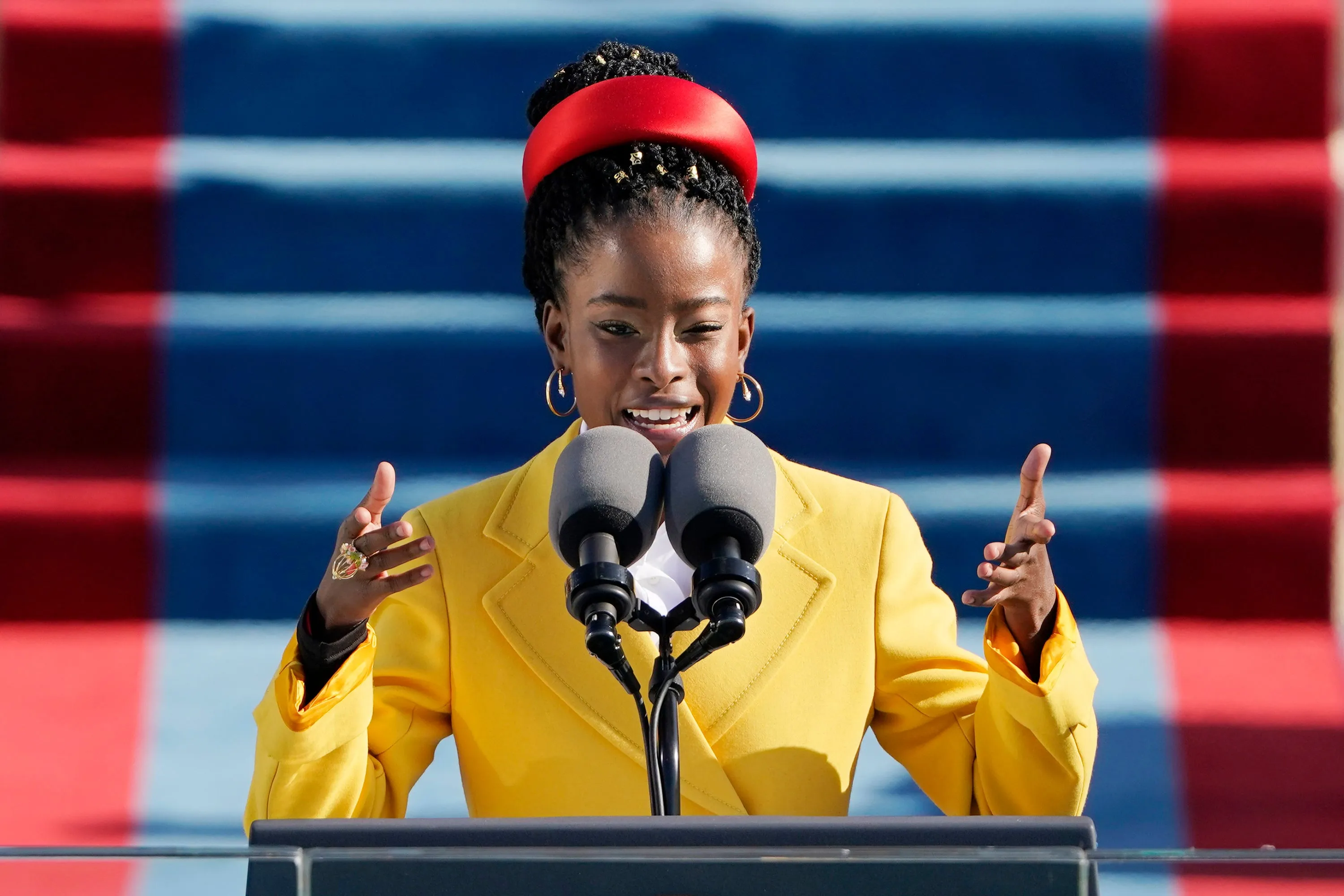 American poet Amanda Gorman reads a poem during the 59th Presidential Inauguration at the U.S. Capitol in Washington, Wednesday, Jan. 20, 2021. (Patrick Semansky/AP/CP)