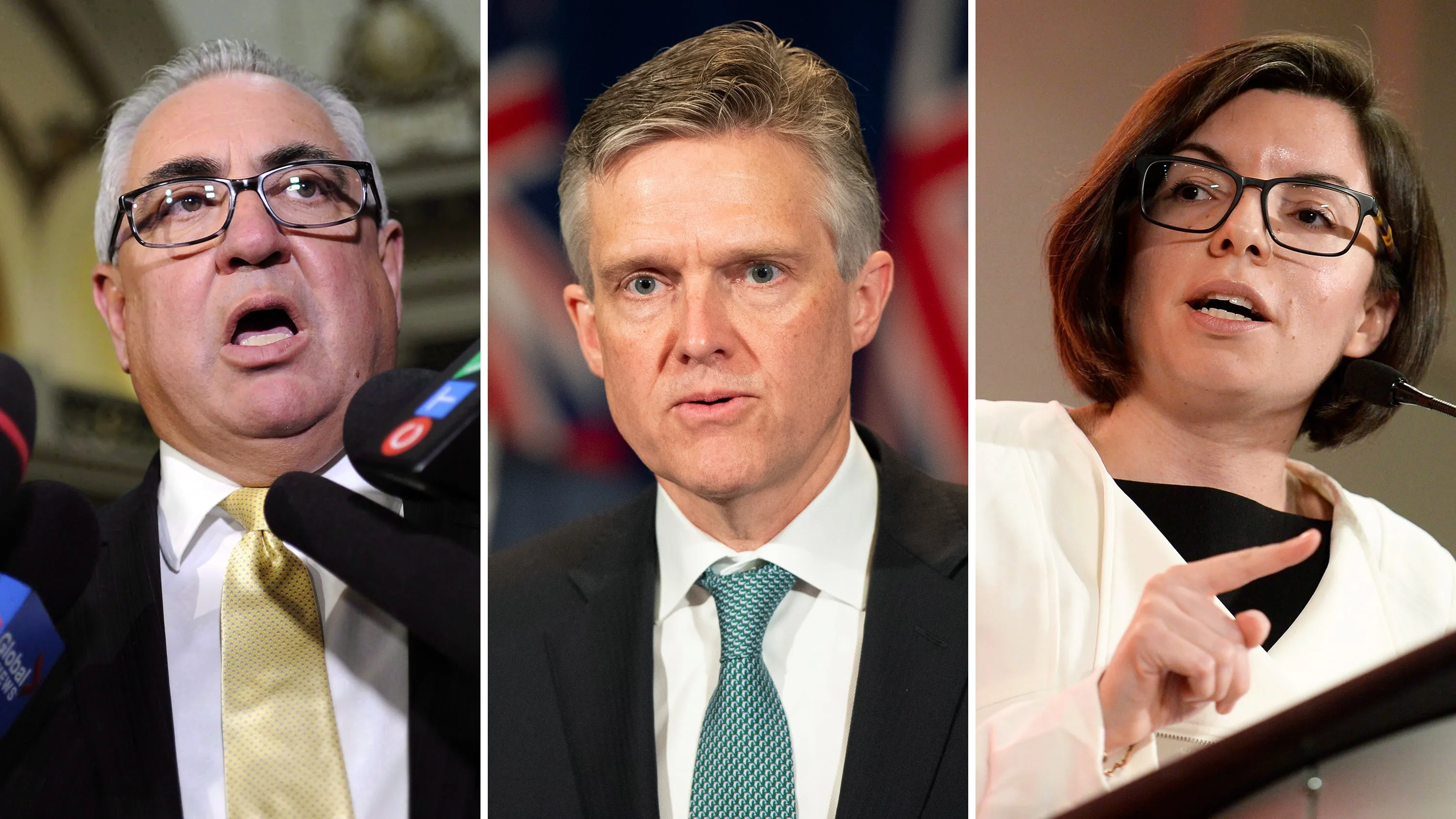 (L-R): Joe Hargrave, Rod Phillips and Niki Ashton (Mark Taylor;Frank Gunn;Justin Tang/CP)