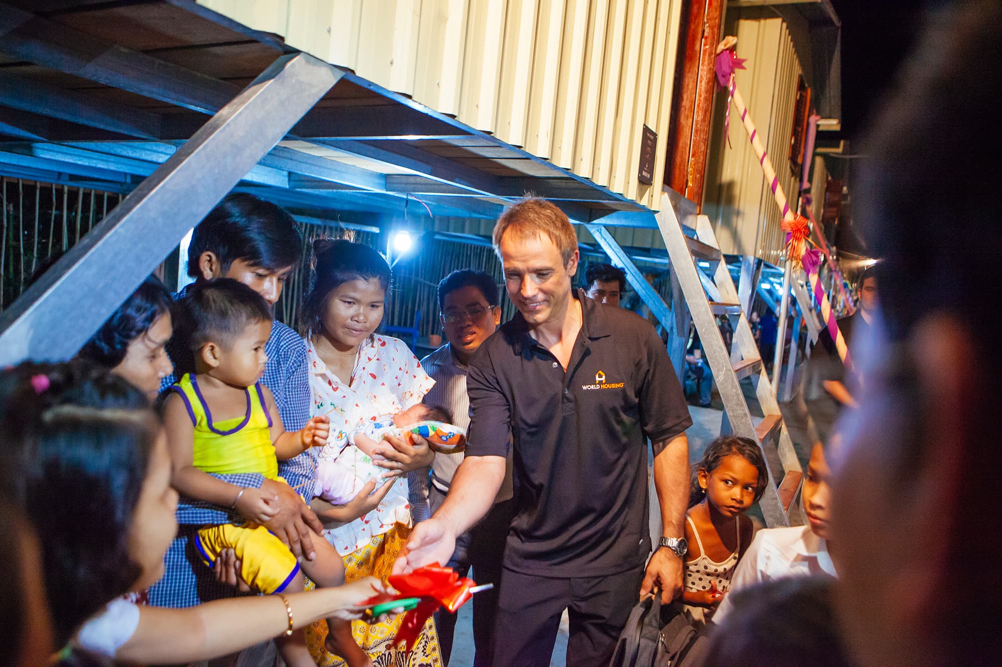 Allen Oram in Cambodia at the Cambodia 2014 Gifting ceremony (Courtesy of Dave Hamilton/World Housing)