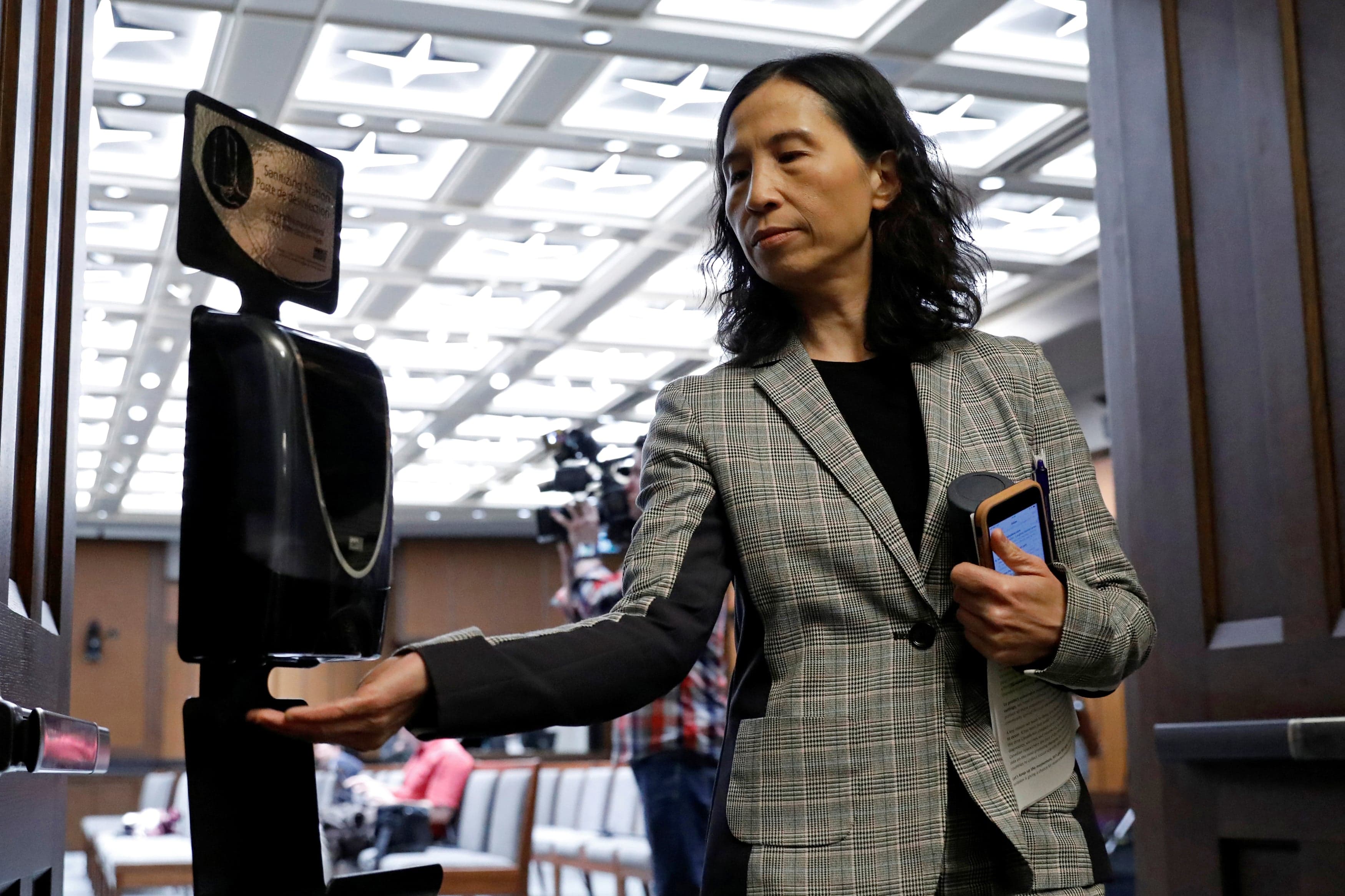 Chief Public Health Officer Dr. Theresa Tam in Ottawa on March 23, 2020; early messaging prioritized hand sanitizing, not masks (Blair Gable/Reuters)