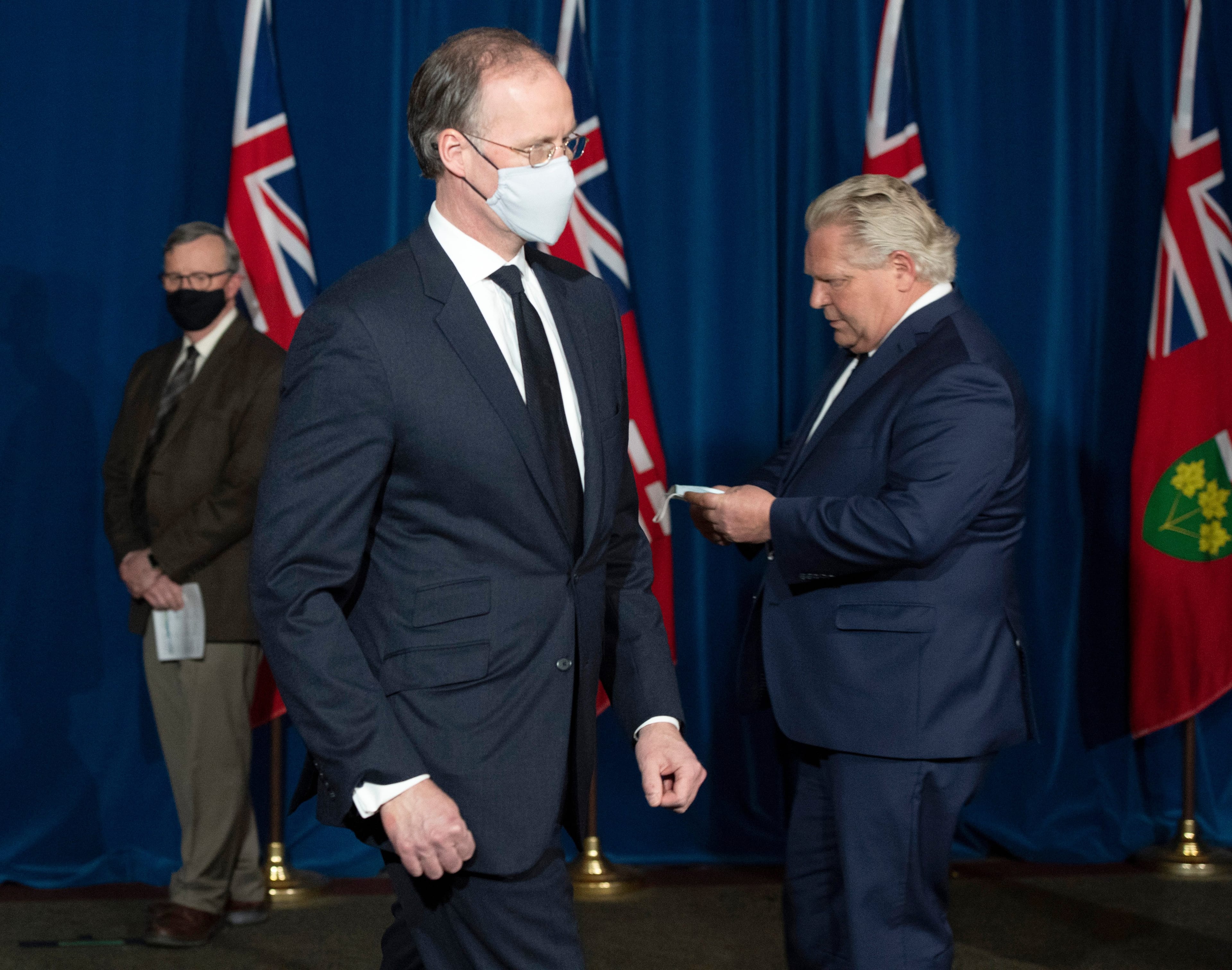 Brown, co-chair of Ontario's COVID-19 science advisory table, attends a briefing at Queen’s Park in Toronto on April 1, 2021 (CP/Frank Gunn)