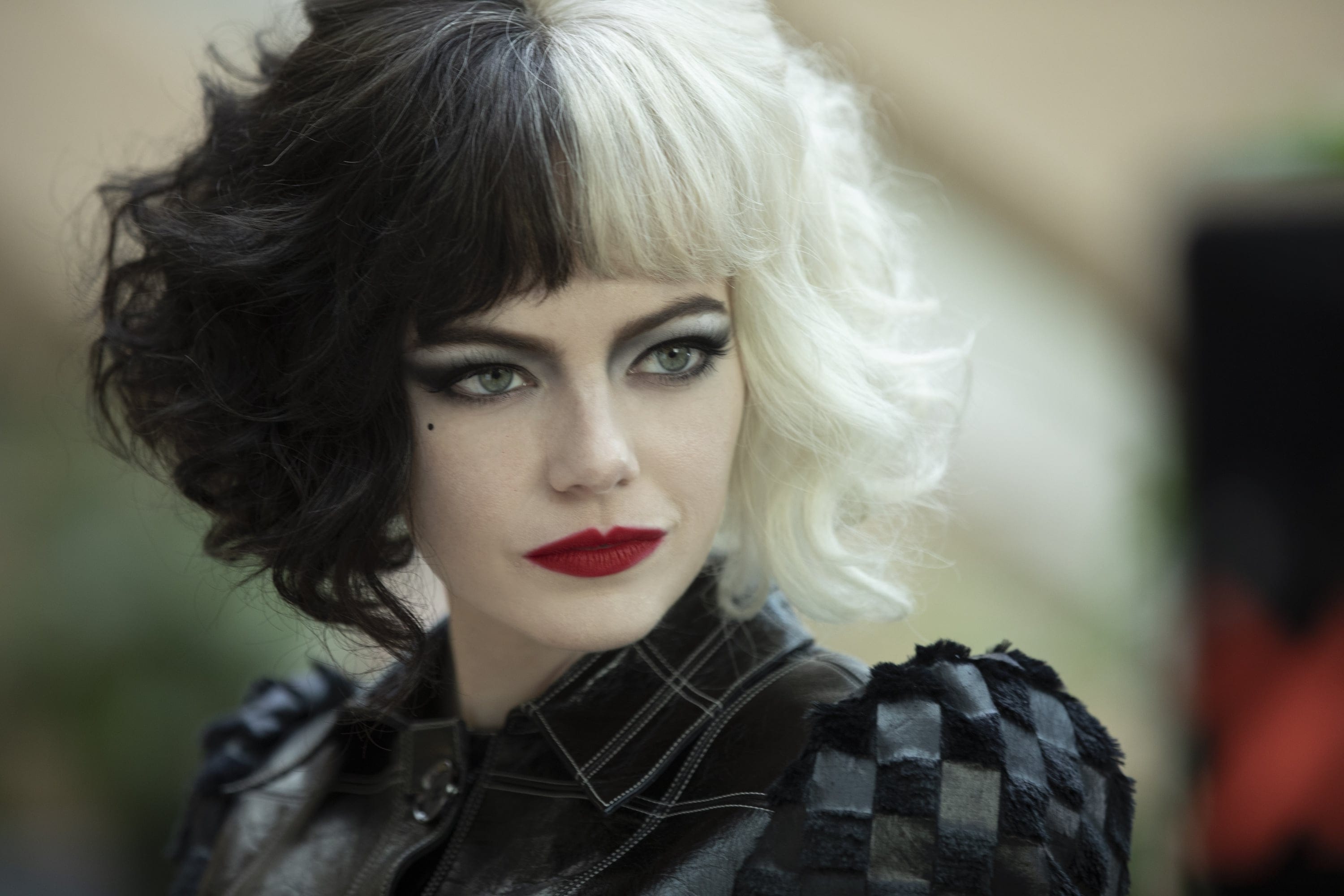 Emma Stone as Cruella in Disney's live-action 'Cruella'. Photo by Laurie Sparham