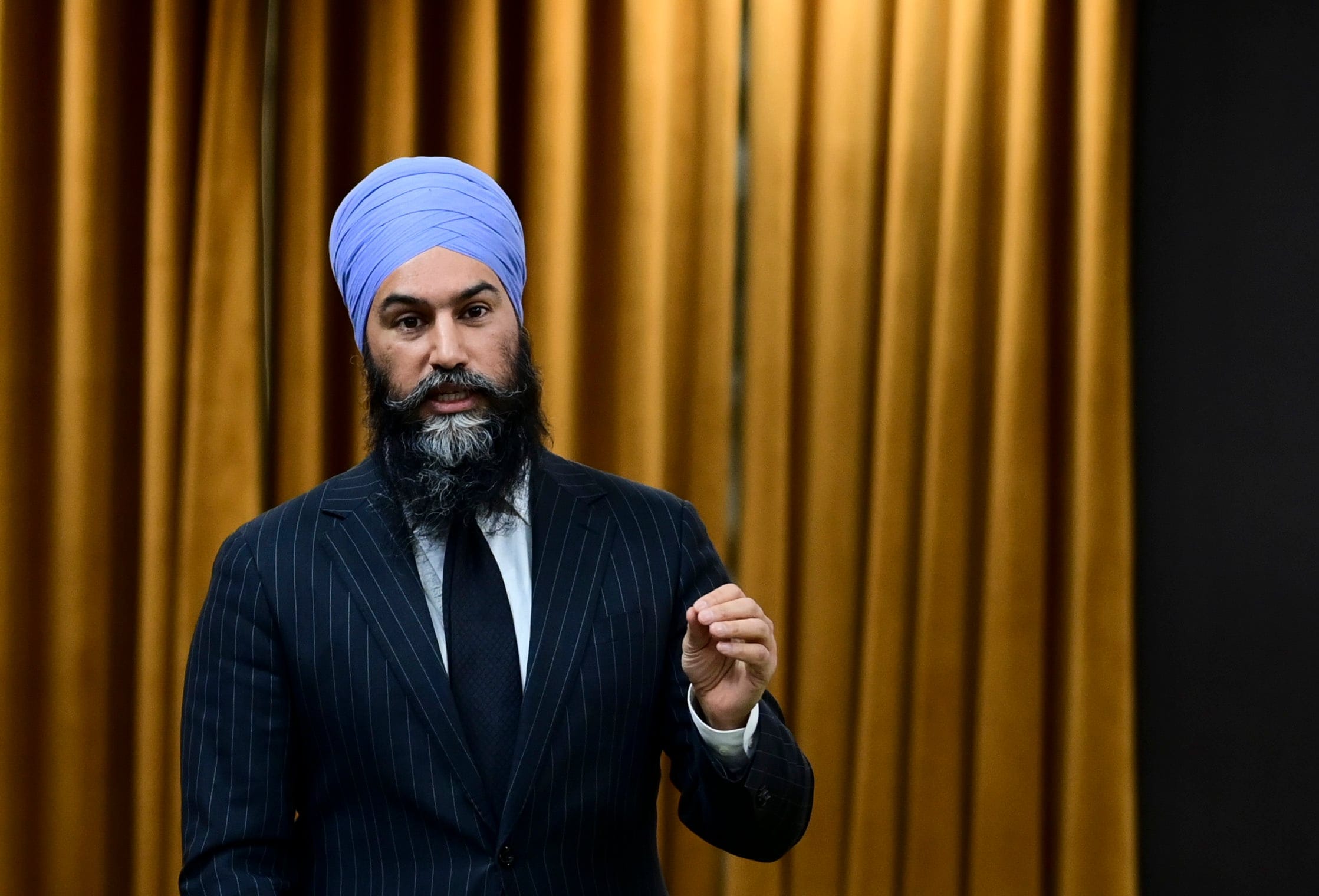 NDP Leader Jagmeet Singh rises during question period in the House of Commons on Parliament Hill in Ottawa on Tuesday, March 23, 2021.