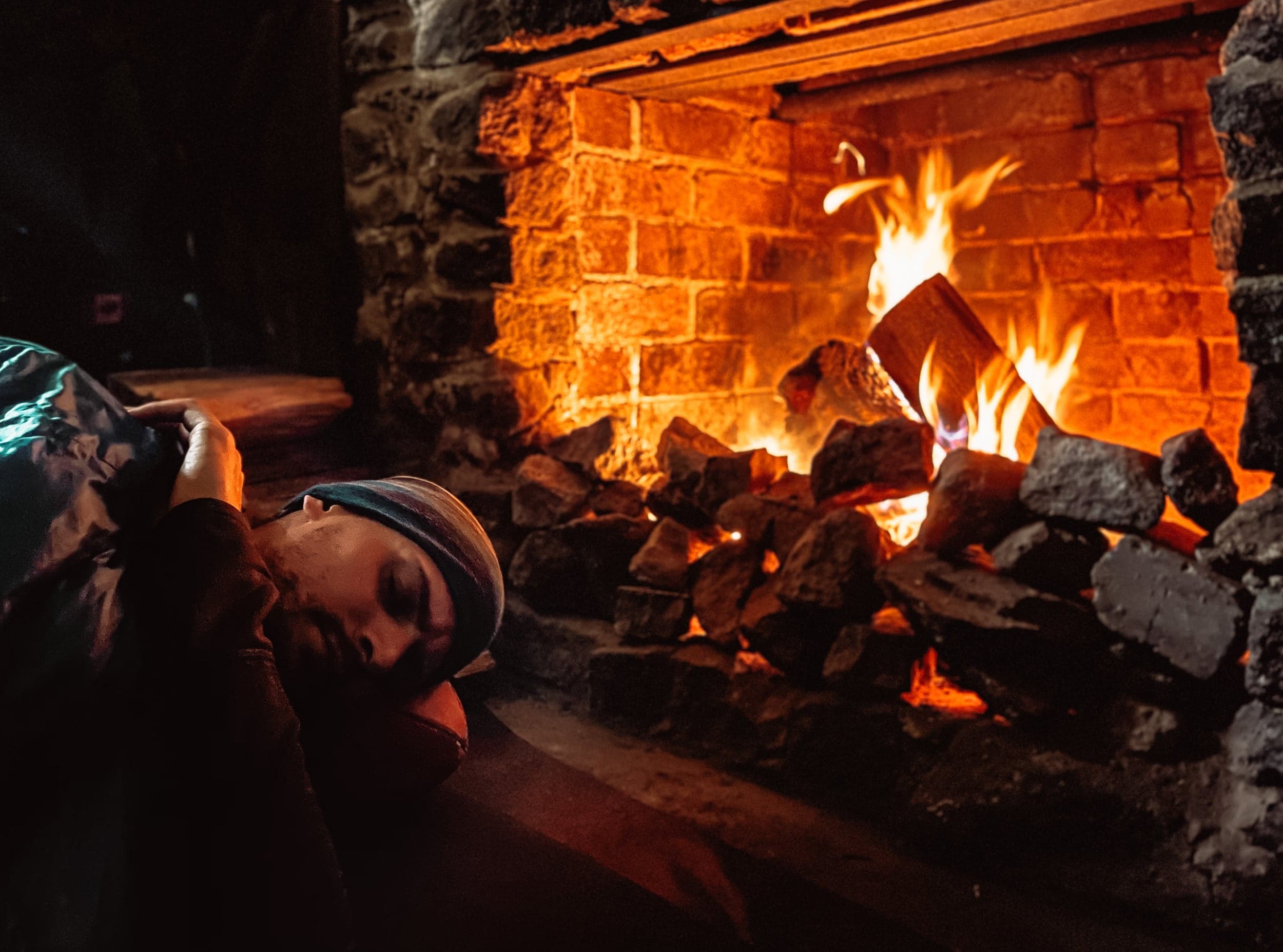 Keddy resting in Keppel Hut, Vic, at the beginning of his journey (Layton Keddy)