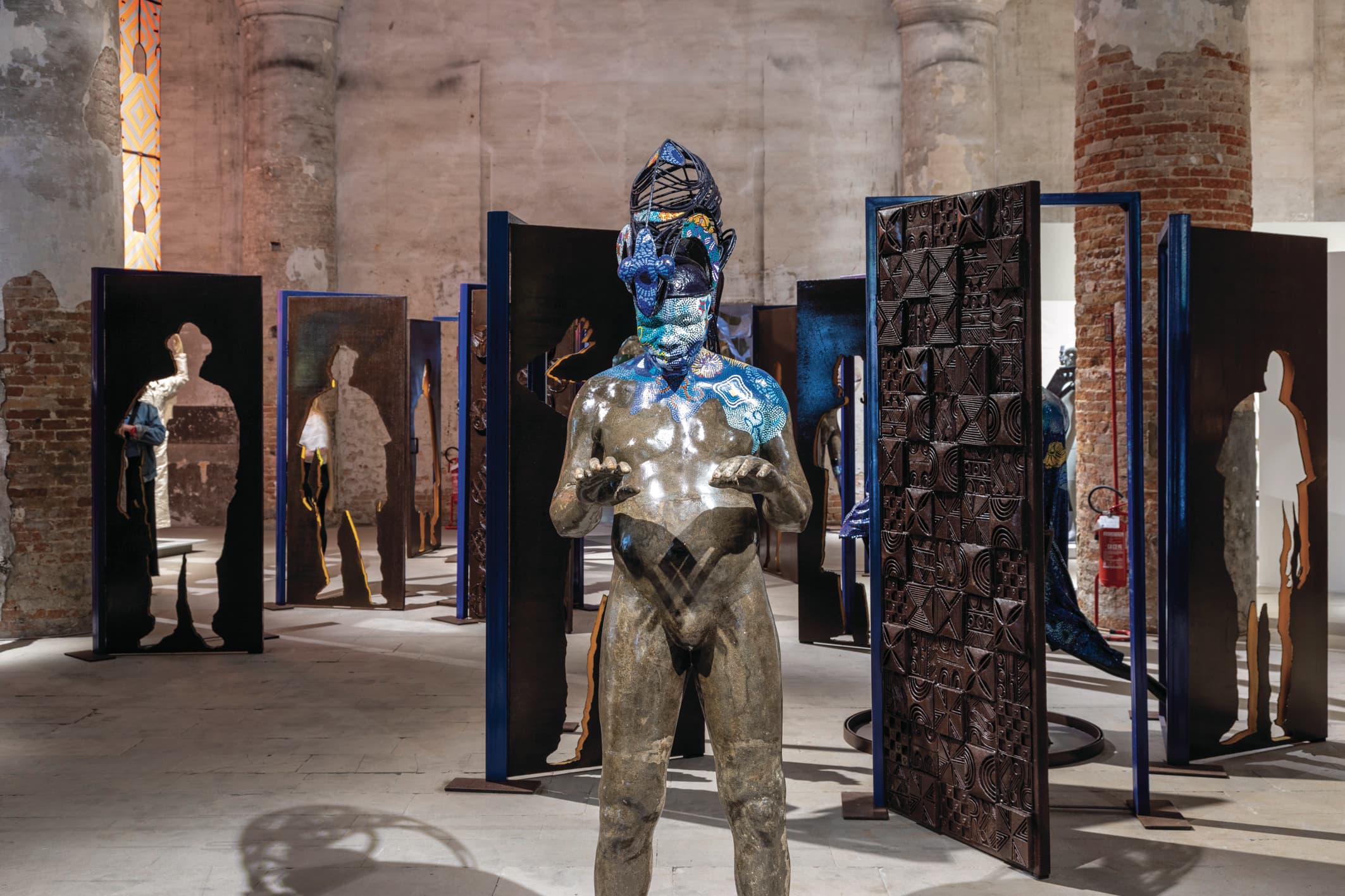 Artist Peju Alatise's work, Alasiri: Doors for Concealment or Revelation (2020) at The Venice Biennale. (Courtesy of Marco Zorzanello/La Biennale di Venezia)