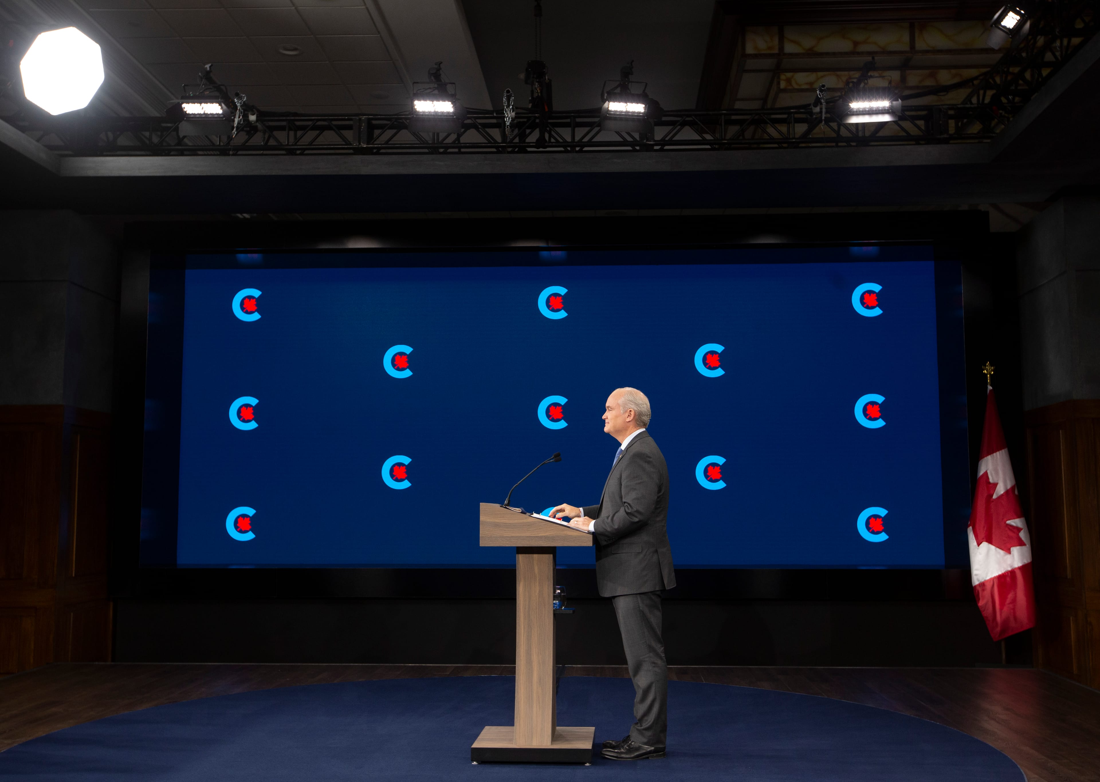 Conservative Leader Erin O'Toole at a news conference in June. (Fred Chartrand/CP)
