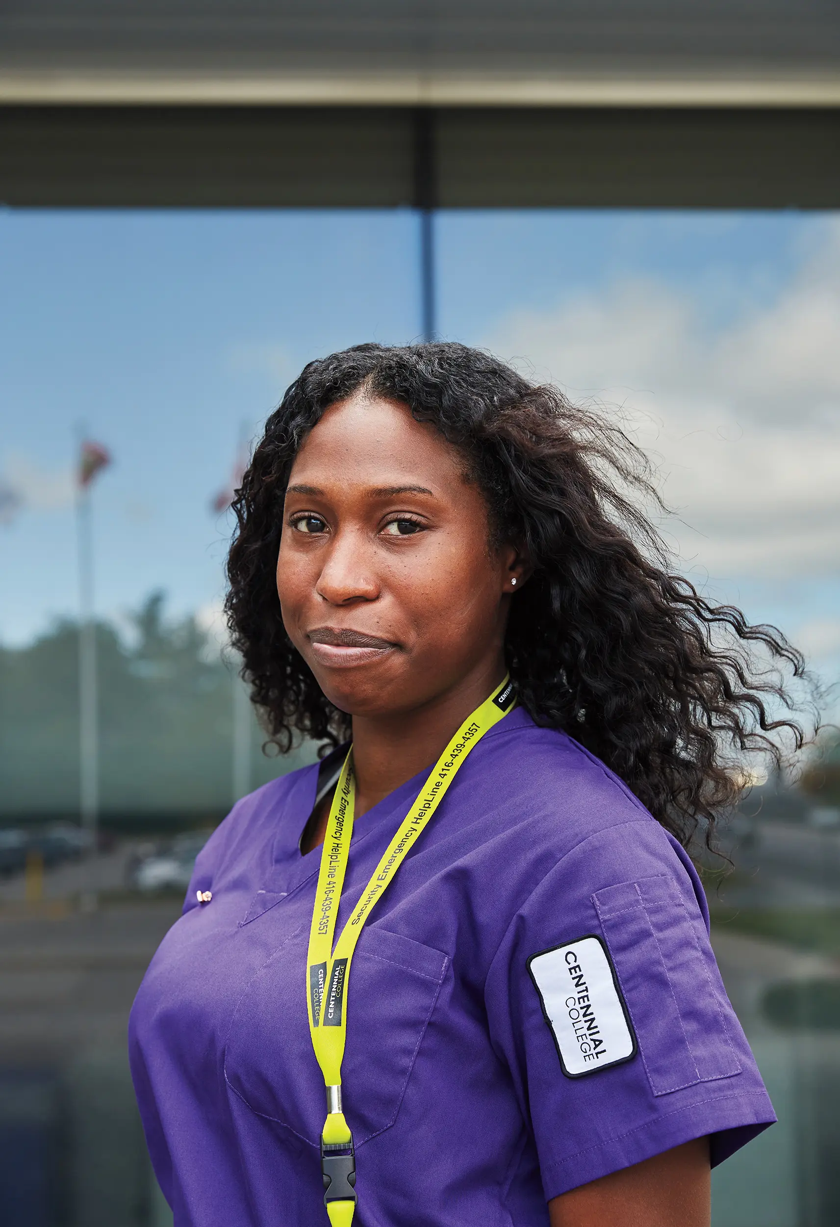 Centennial student, Jasmine Joseph in a clinical lab at the school for PSW workers. (Photograph by Carmen Cheung)