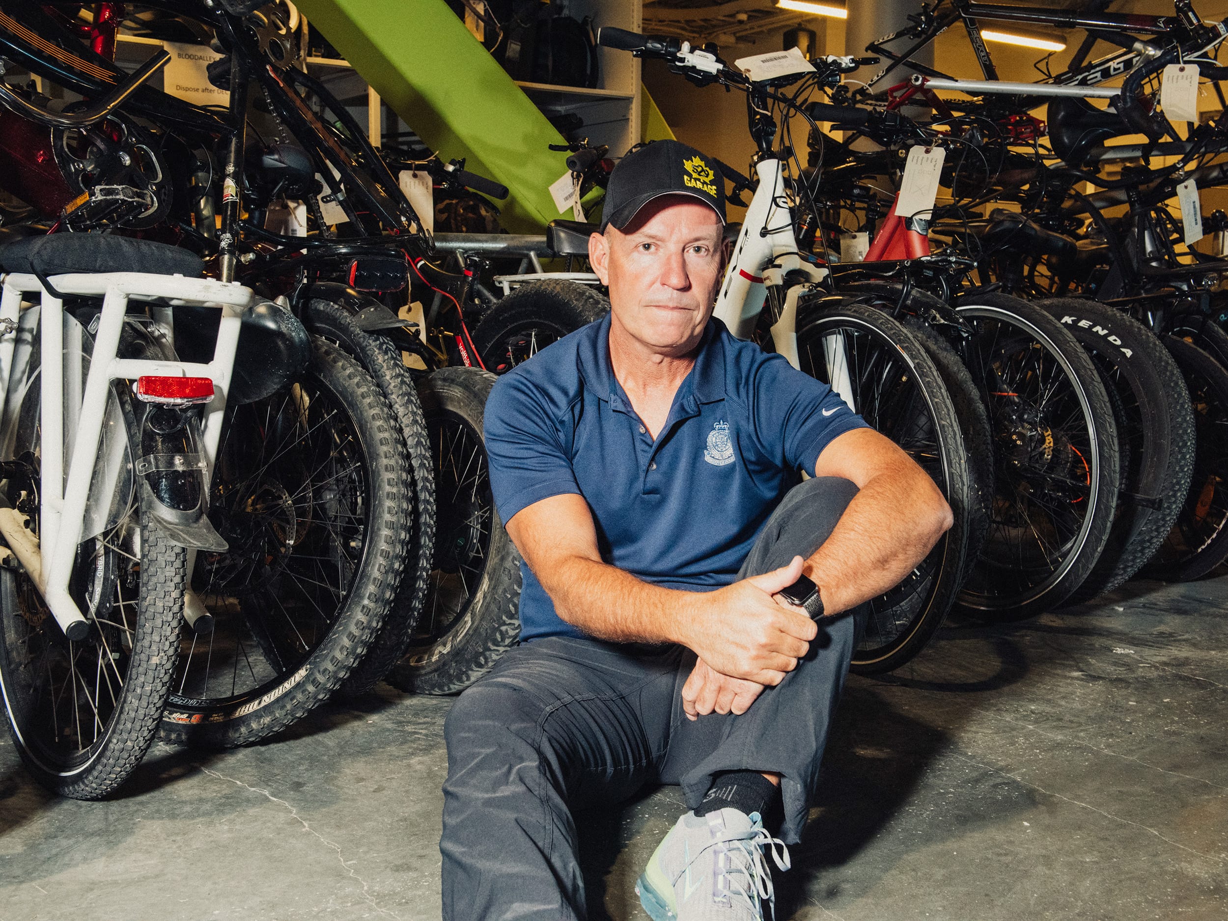 Brunt in the bicycle area of the Vancouver Police Department’s property room. (Photograph by Vishal Marapon)