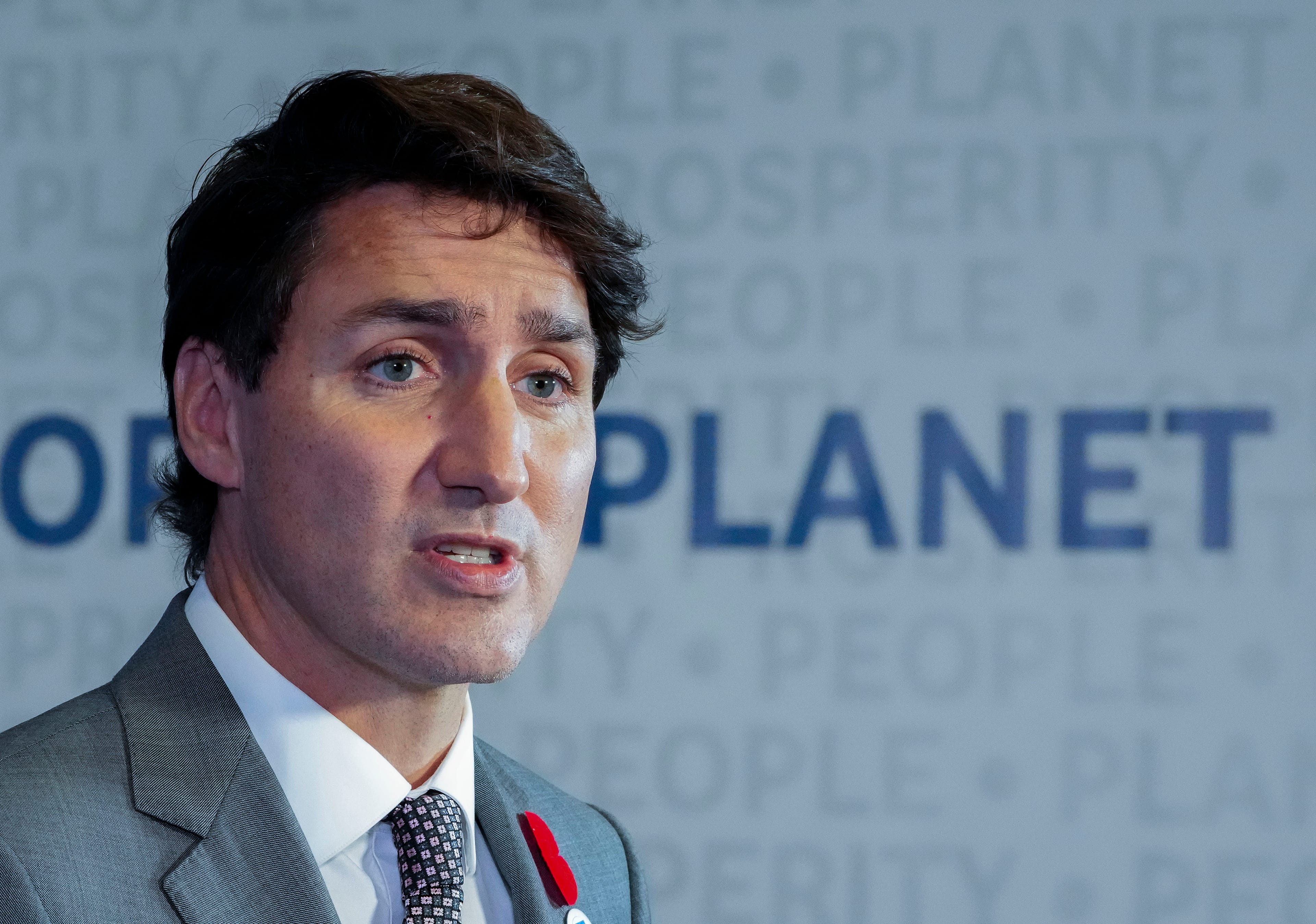 Justin Trudeau during the G20 Summit in Rome, Italy, on Oct. 31, 2021. (Sean Kilpatrick/Canadian Press)