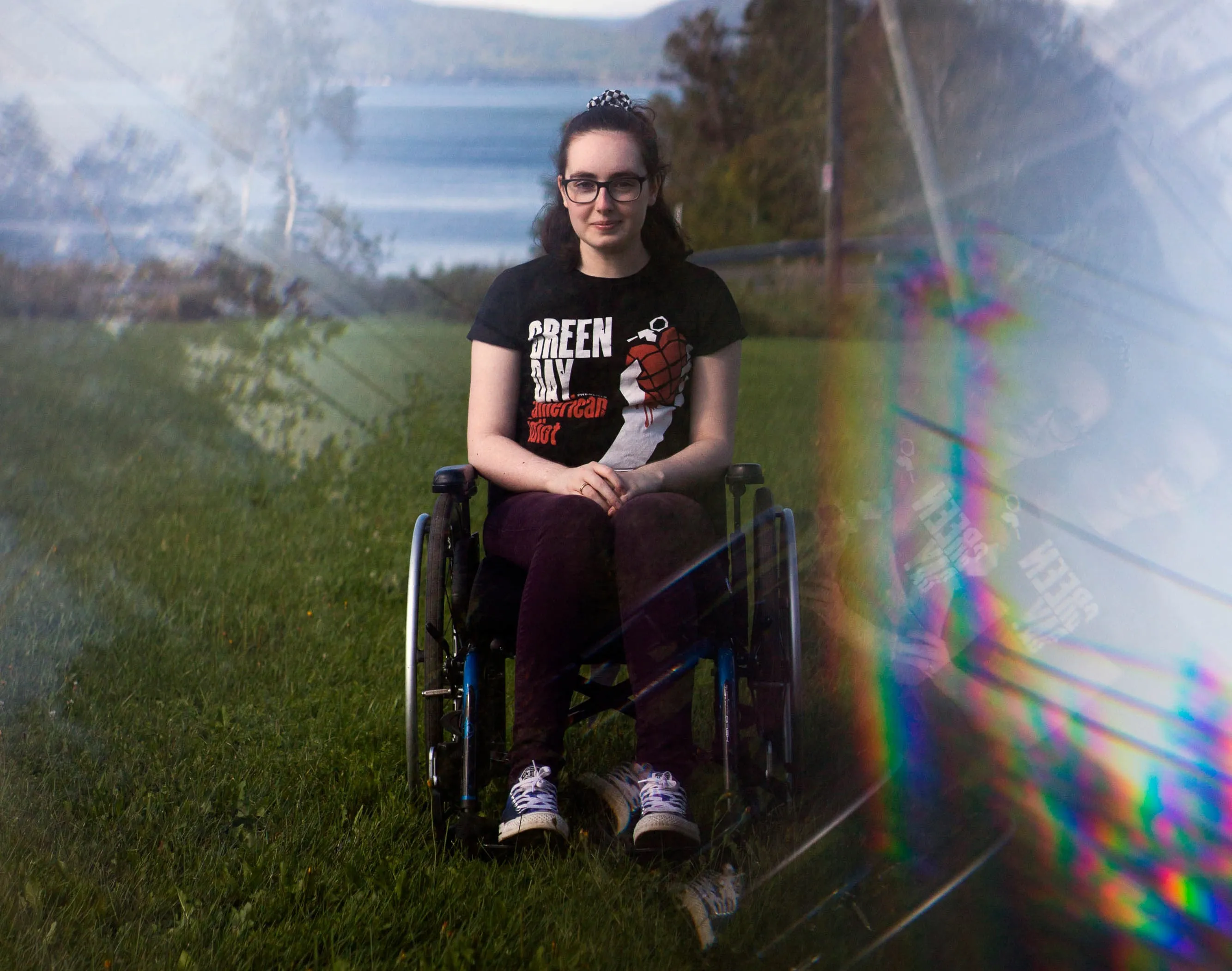 Gabrielle Cormier, 20, poses for a portrait on her front lawn in Dalhousie Junction, N.B. Cormier is one of the youngest patients diagnosed with a mysterious brain illness with clusters of cases on the north shore of the province and in the Moncton region. (Photograph by Chris Donovan)