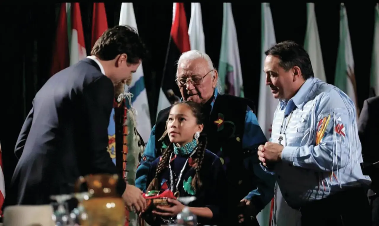 At 12, Peltier challenged the PM at an Assembly of First Nations event (Courtesy of Stephanie Peltier)