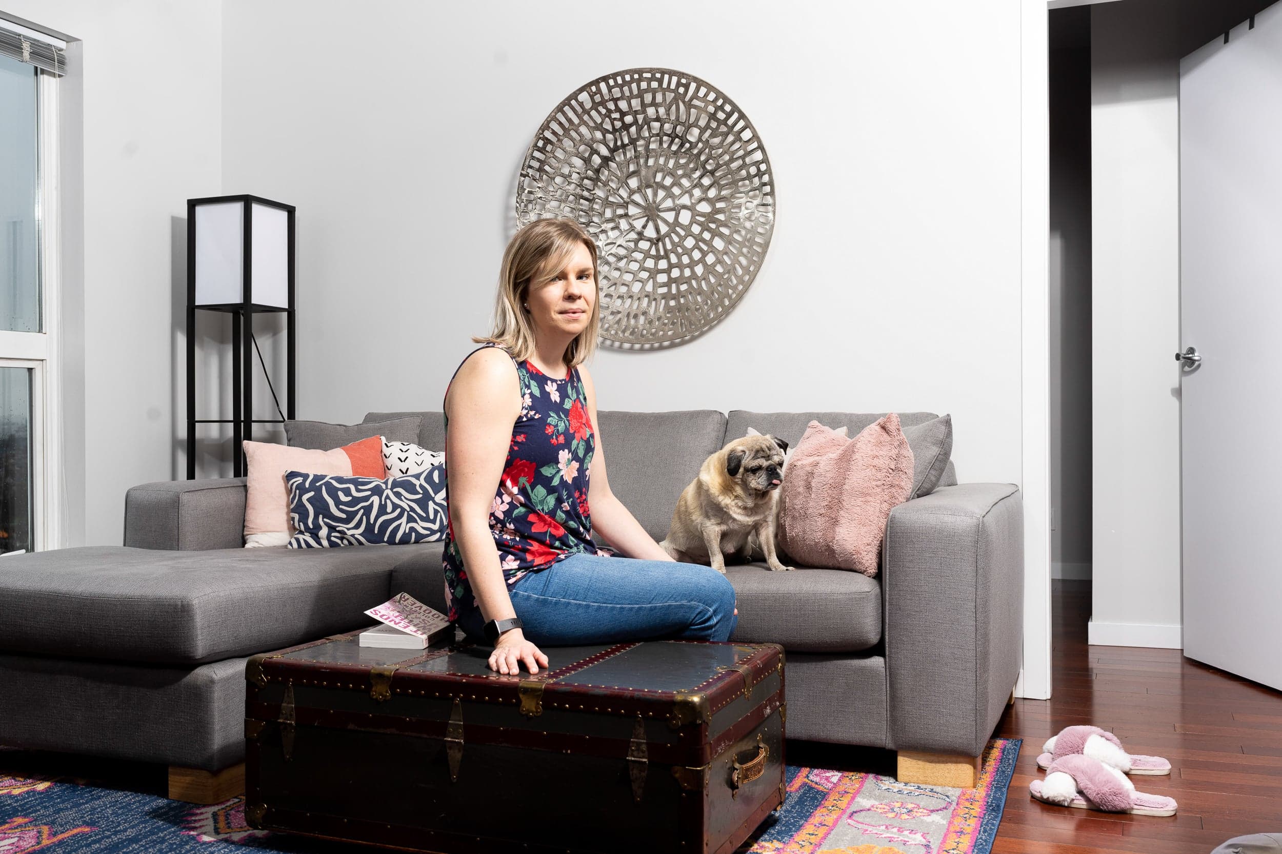 Bullen and her dog, Yogi: ‘I’m grateful my parents were able to provide that support’ (Photograph by Jimmy Jeong)
