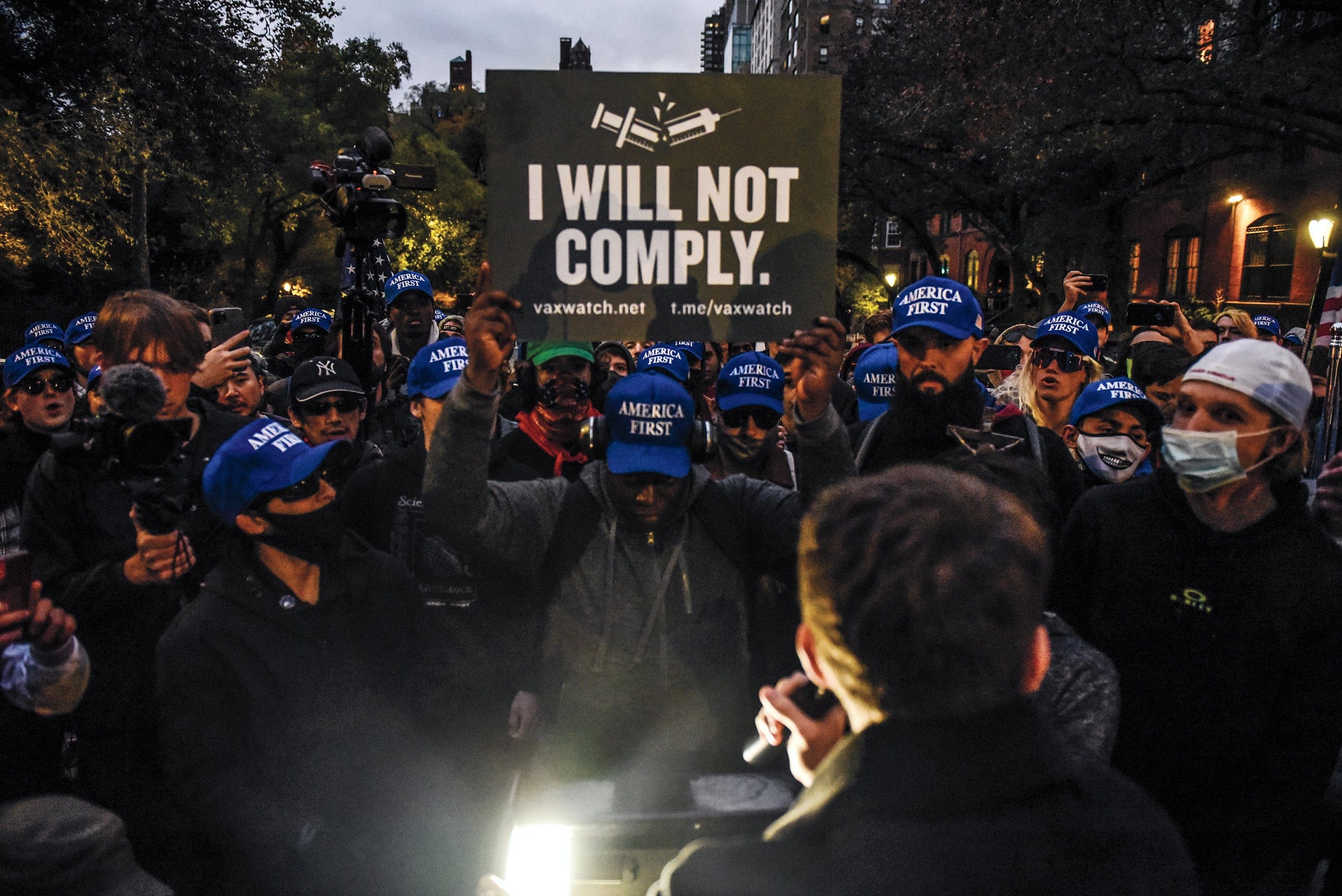 An anti-vaccine protest in New York in November (Stephanie Keith/Getty Images)