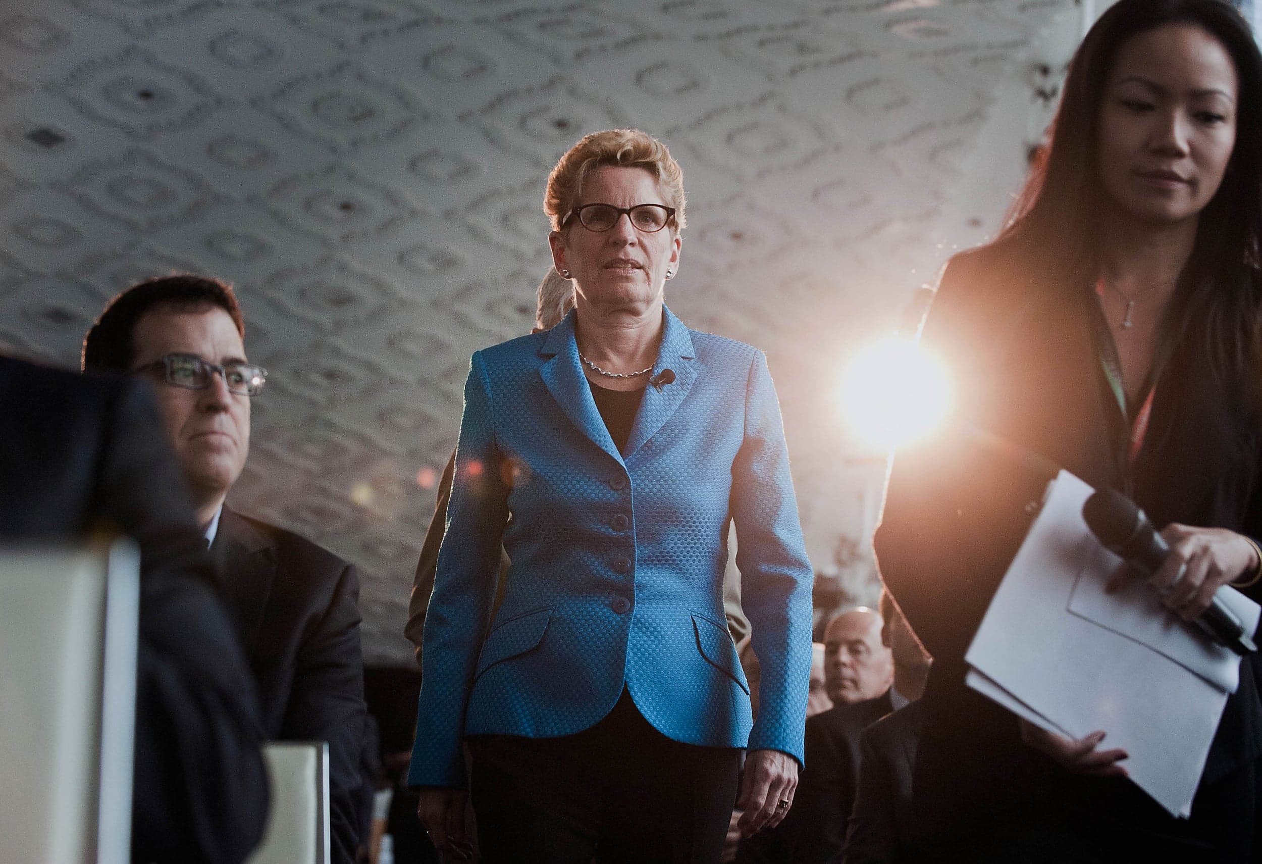 Wynne, arrives to speak at the Bloomberg Economic Summit in Toronto, May 13, 2014. (Galit Rodan/Bloomberg/Getty Images)
