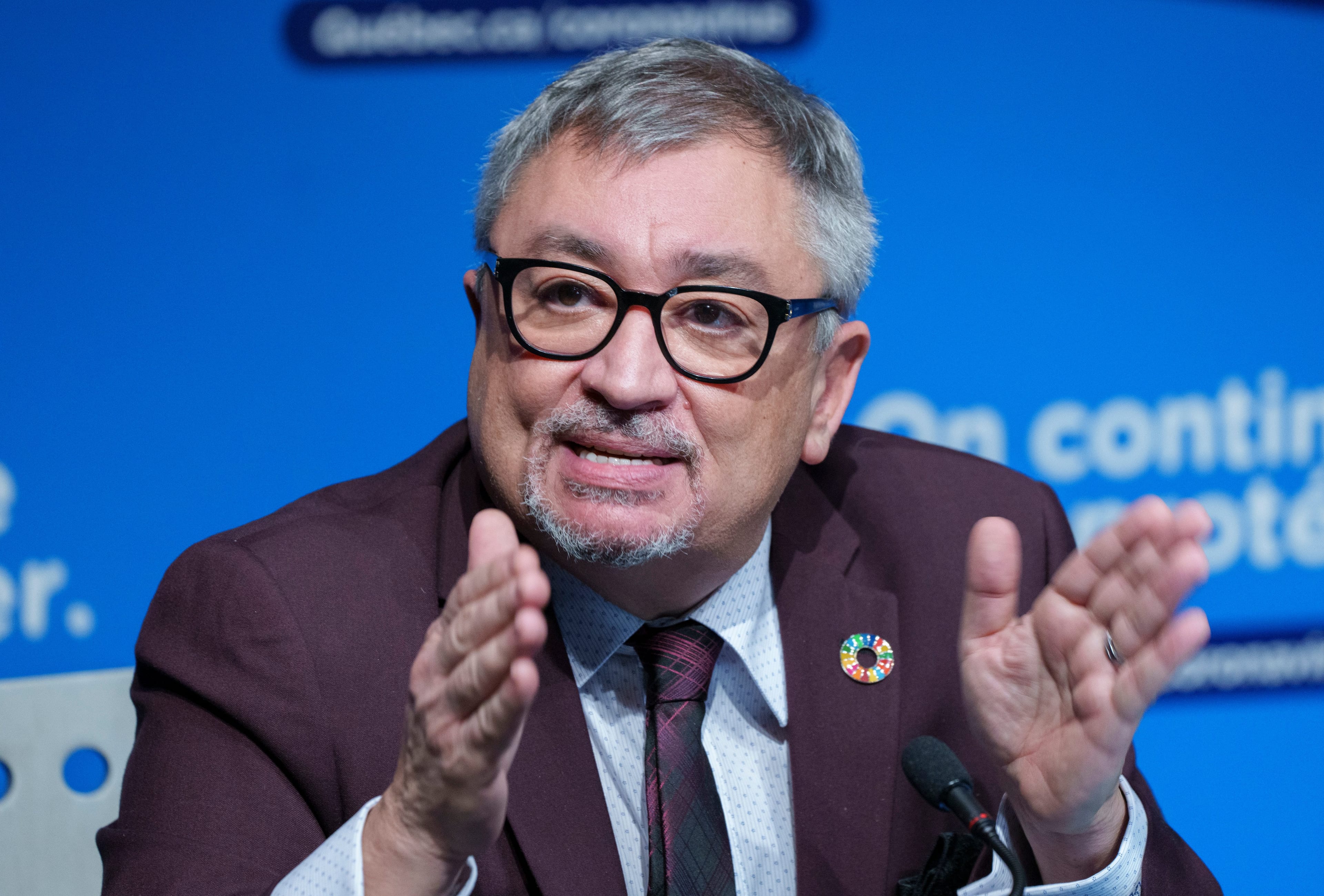 Quebec Director of Public Health Horacio Arruda at a news conference in Montreal, Jan. 5, 2022. (Paul Chiasson/The Canadian Press)