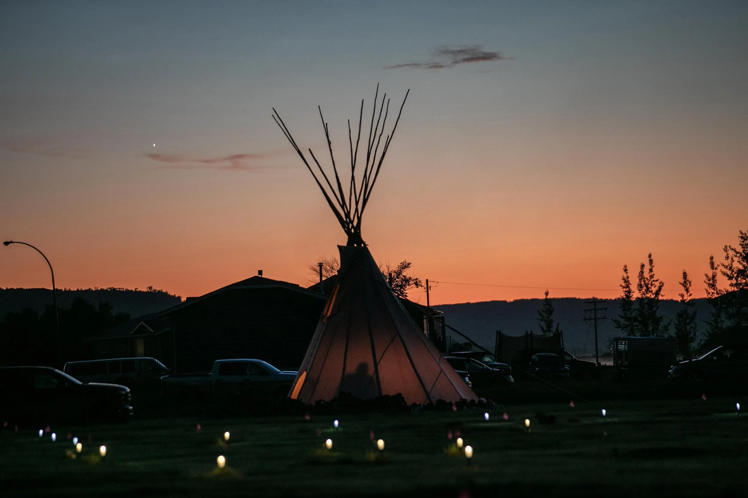 Cowessess First Nation held a vigil where 751 unmarked graves were discovered at the site of the former Marieval Indian Residential School (Amru Salahuddien/Anadolu Agency/Getty Images)