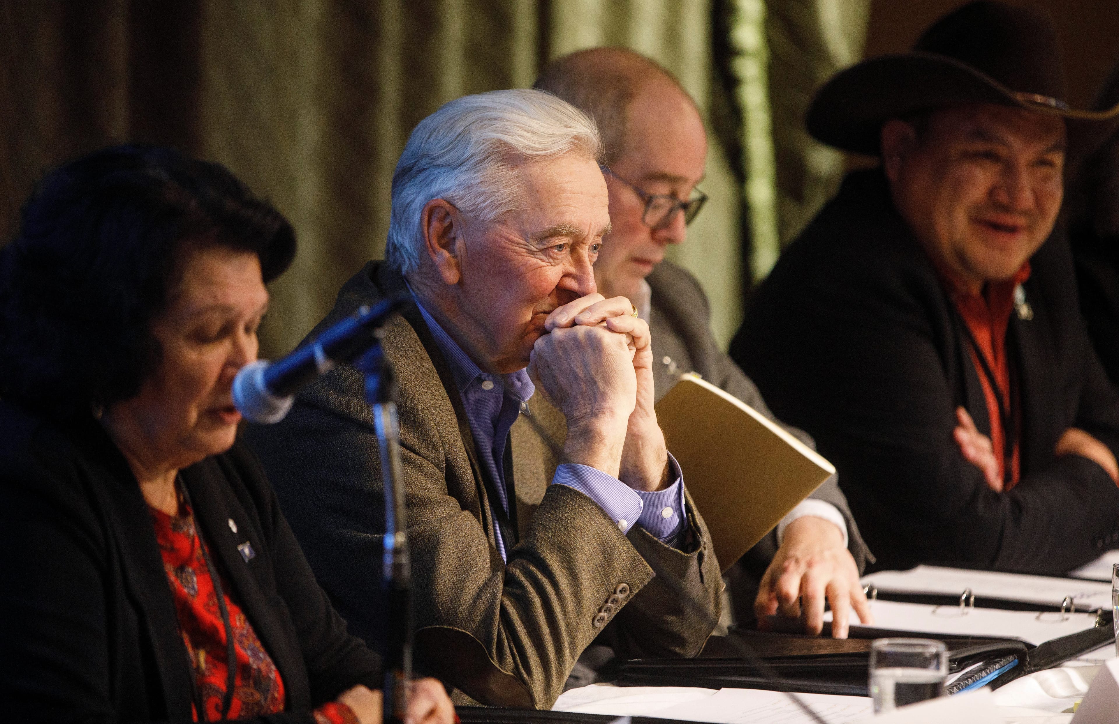 Manning at a panel in Edmonton, December 3, 2019. (Jason Franson/The Canadian Press)