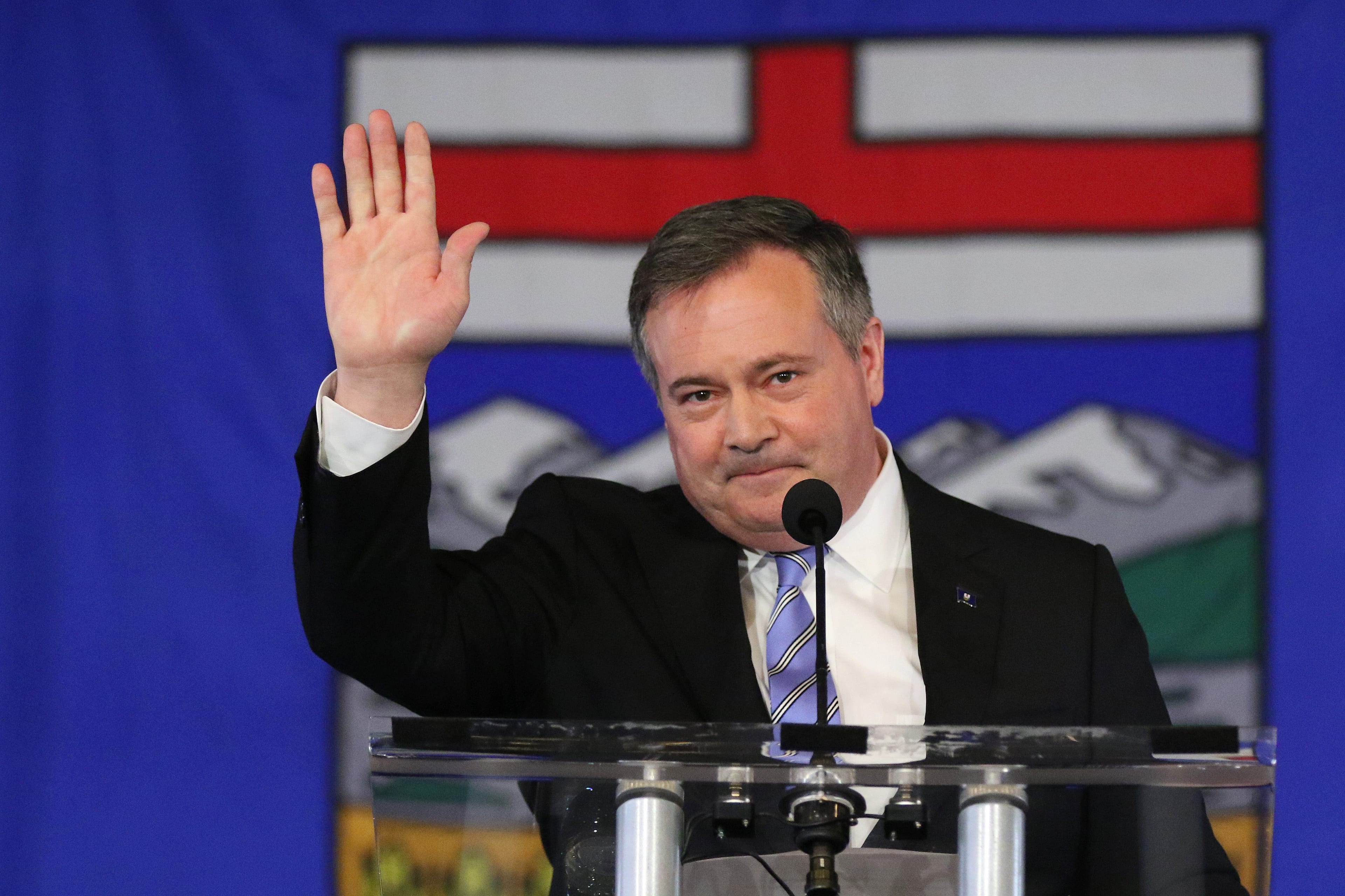 Kenney speaks in response to the results of the United Conservative Party leadership review in Calgary, May 18, 2022. (Dave Chidley/The Canadian Press)