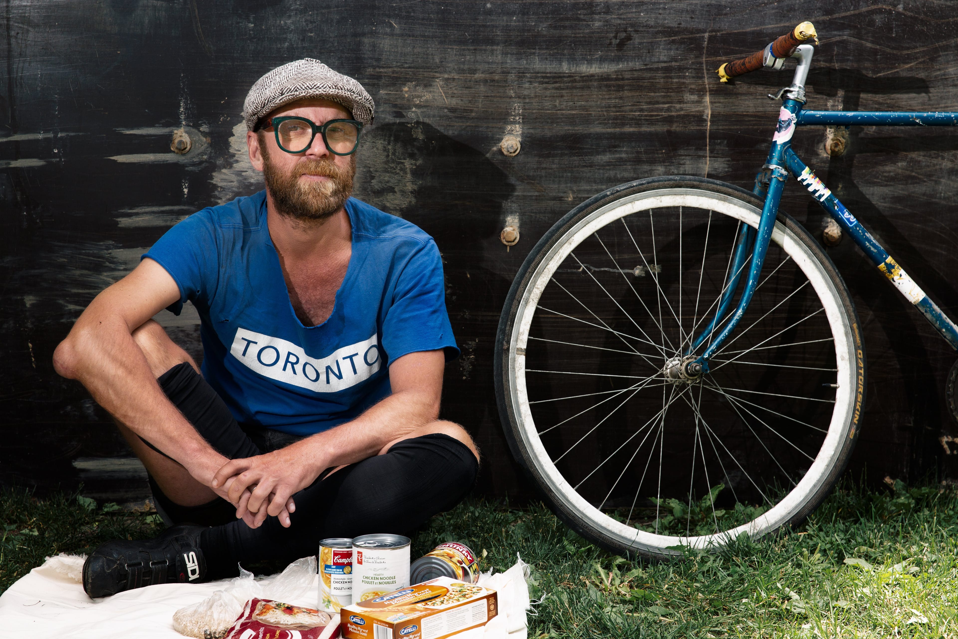 Bike courier Craig Mazzali spends $60-70 per week in groceries (Photo by Ebti Nabag)