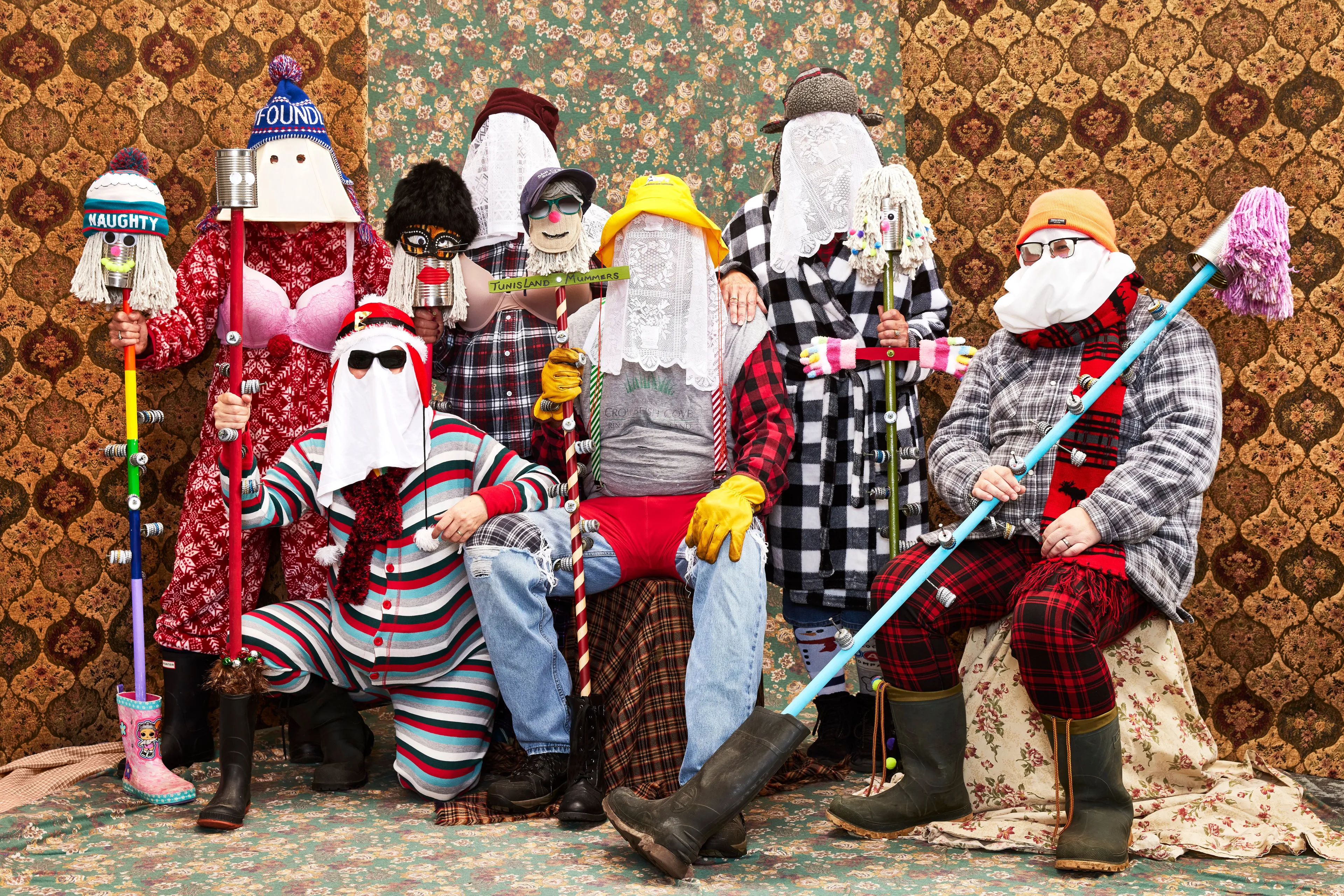 The Tunis Court crew met while "mummering" and are keeping the Newfoundland holiday tradition alive (Photography by Adam Coish)