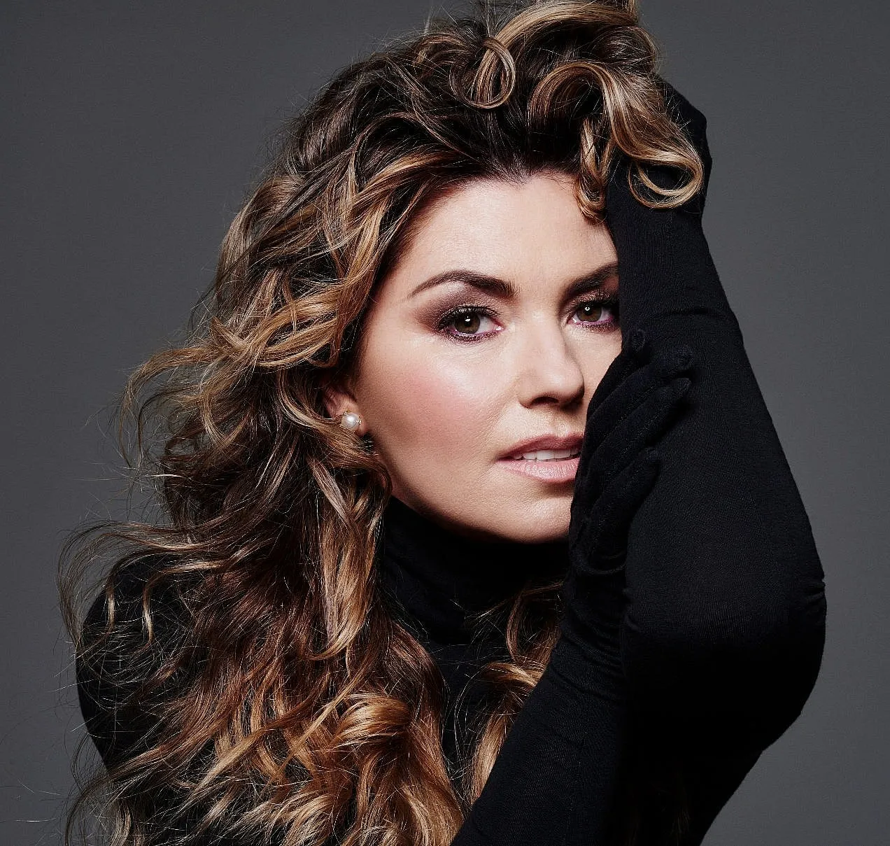 Shania Twain posing in a photoshoot