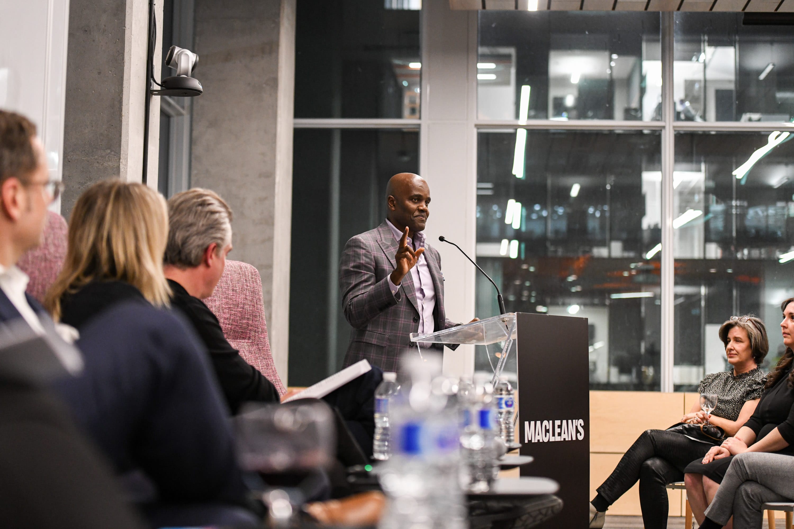 Wes Hall, chairman and founder of WeShall Investments Inc.; Kingsdale advisors of The BlackNorth Initiative; and dragon on CBC's Dragons' Den, discussing the impact of diversity and inclusion in Canada’s sectors and industries. (Photography by George Pimentel)