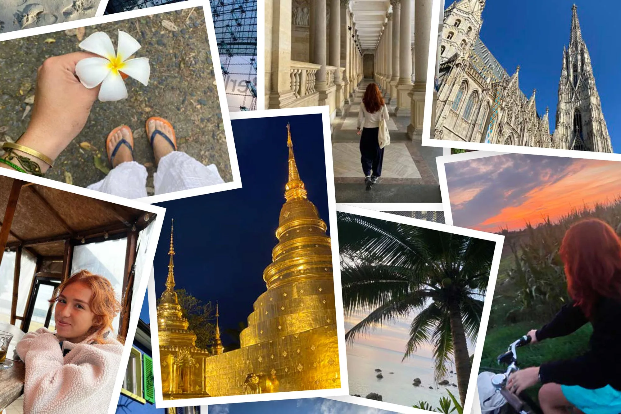 a collage of travel photos
