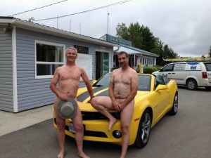 Mark and Costa settle in at the naturist resort
