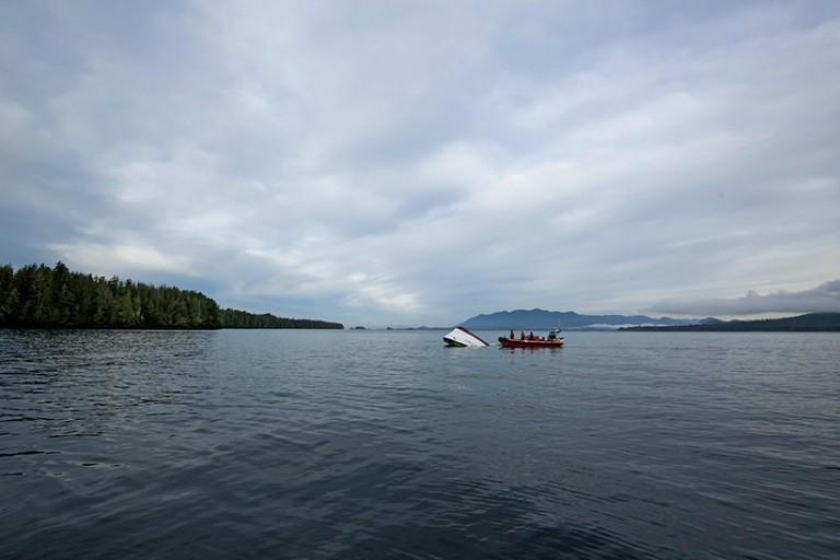 <p>The capsized whale watching boat Leviathan II, off the coast of Tofino,  B.C., on October 27, 2015. (Photograph by Adam Chilton)</p>
