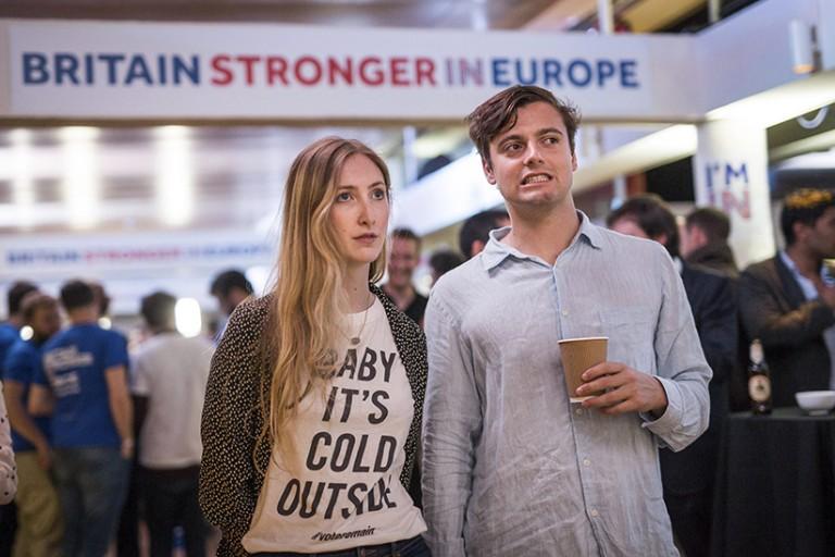 <p>Supporters of the Stronger In campaign react after hearing results in the EU referendum at London&#8217;s Royal Festival Hall, Friday, June 24, 2016. On Thursday, Britain voted in a national referendum on whether to stay inside the EU. On Thursday, Britain voted in a national referendum on whether to stay inside the EU. (Rob Stothard/AP)</p>
