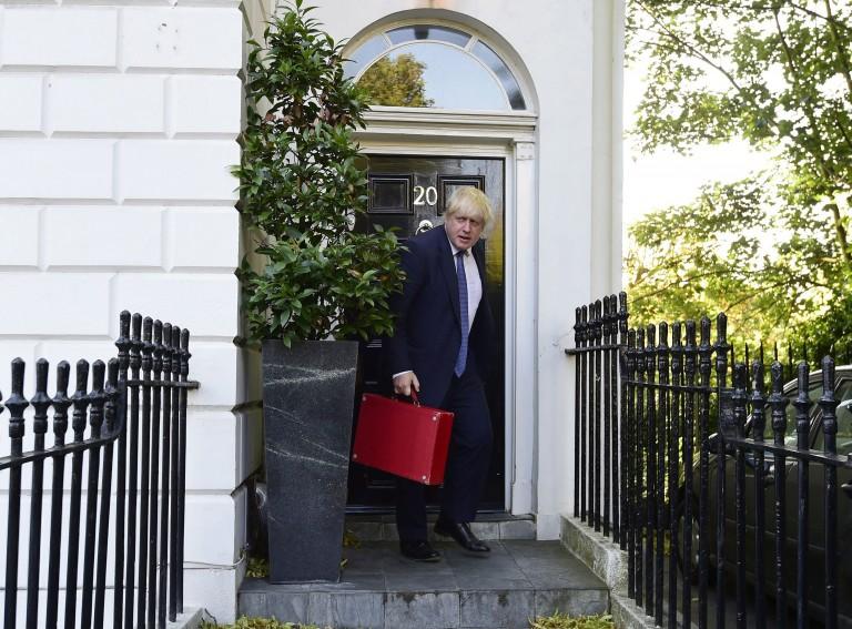 <p>Newly appointed British Foreign Secretary Boris Johnson leaves his home in north London, as new Prime Minister Theresa May prepared to put the finishing touches to her top team, Thursday July 14, 2016. (Lauren Hurley/PA via AP)</p>

