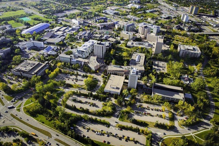 University of Calgary campus as seen from above