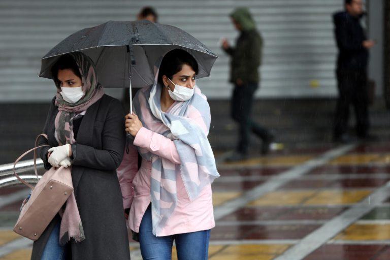 Iranian women wear protective masks in Tehran, Iran, in February 2020. (Nazanin Tabatabaee/West Asia News Agency/Reuters)